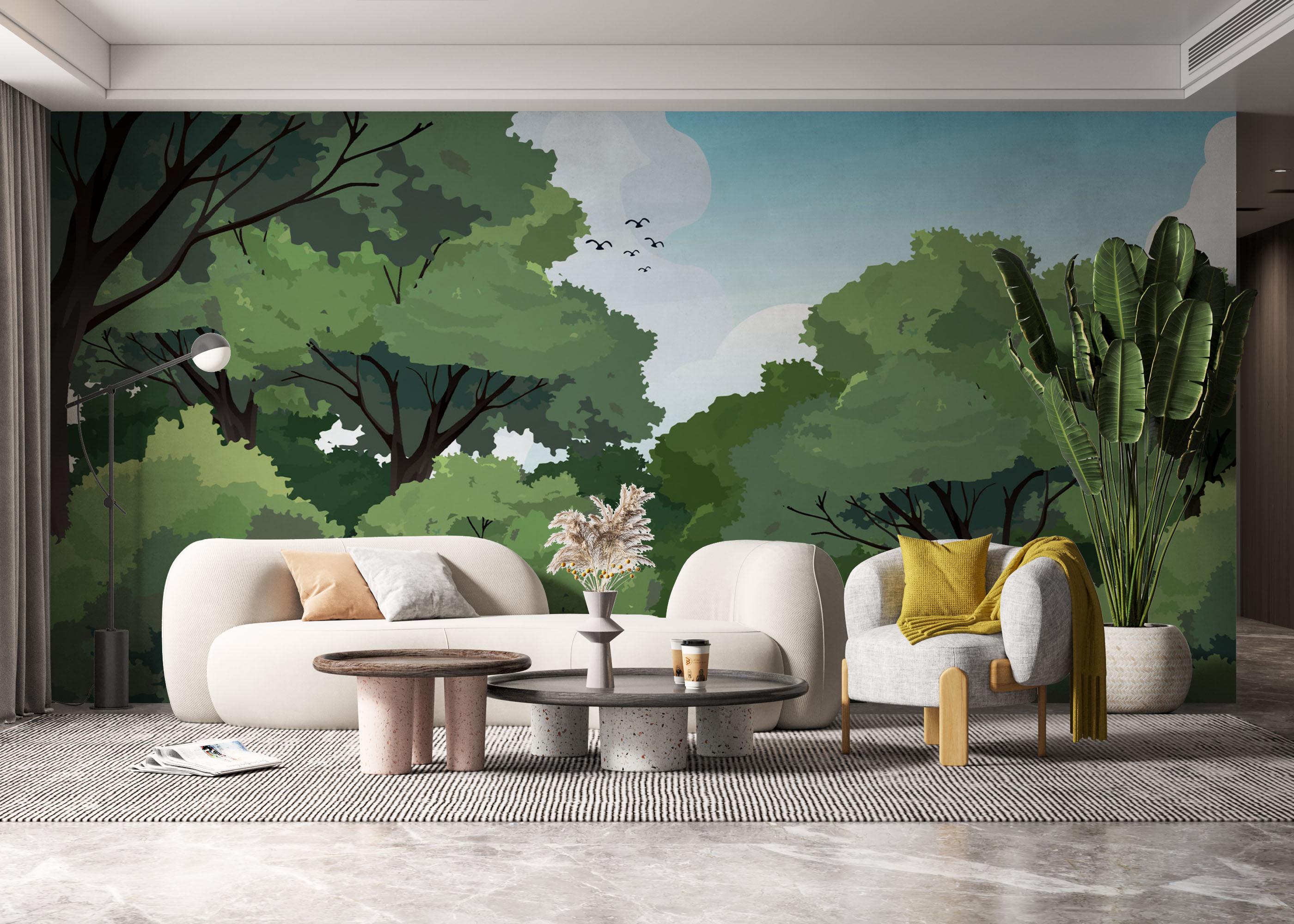 Fototapete Full Forest Tree mockup 6