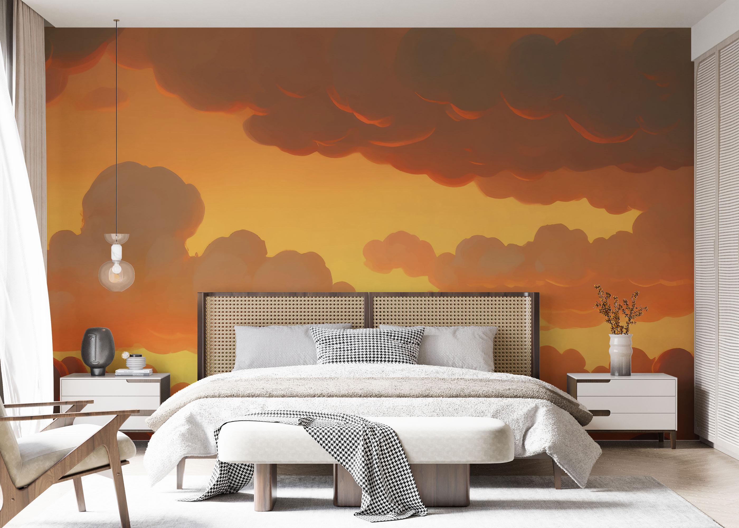 Fototapete Orange Cloud Light mockup 7