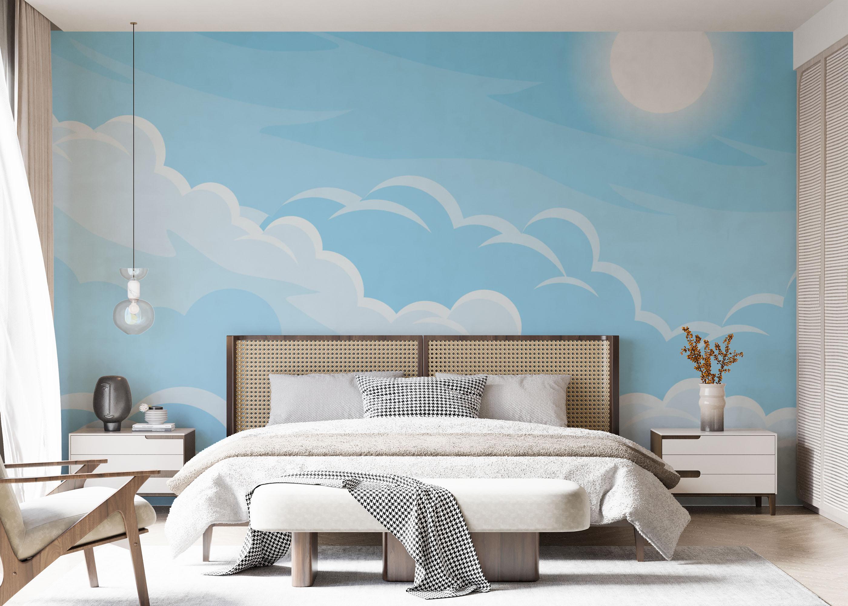 Fototapete Simple Blue Cloud mockup 7