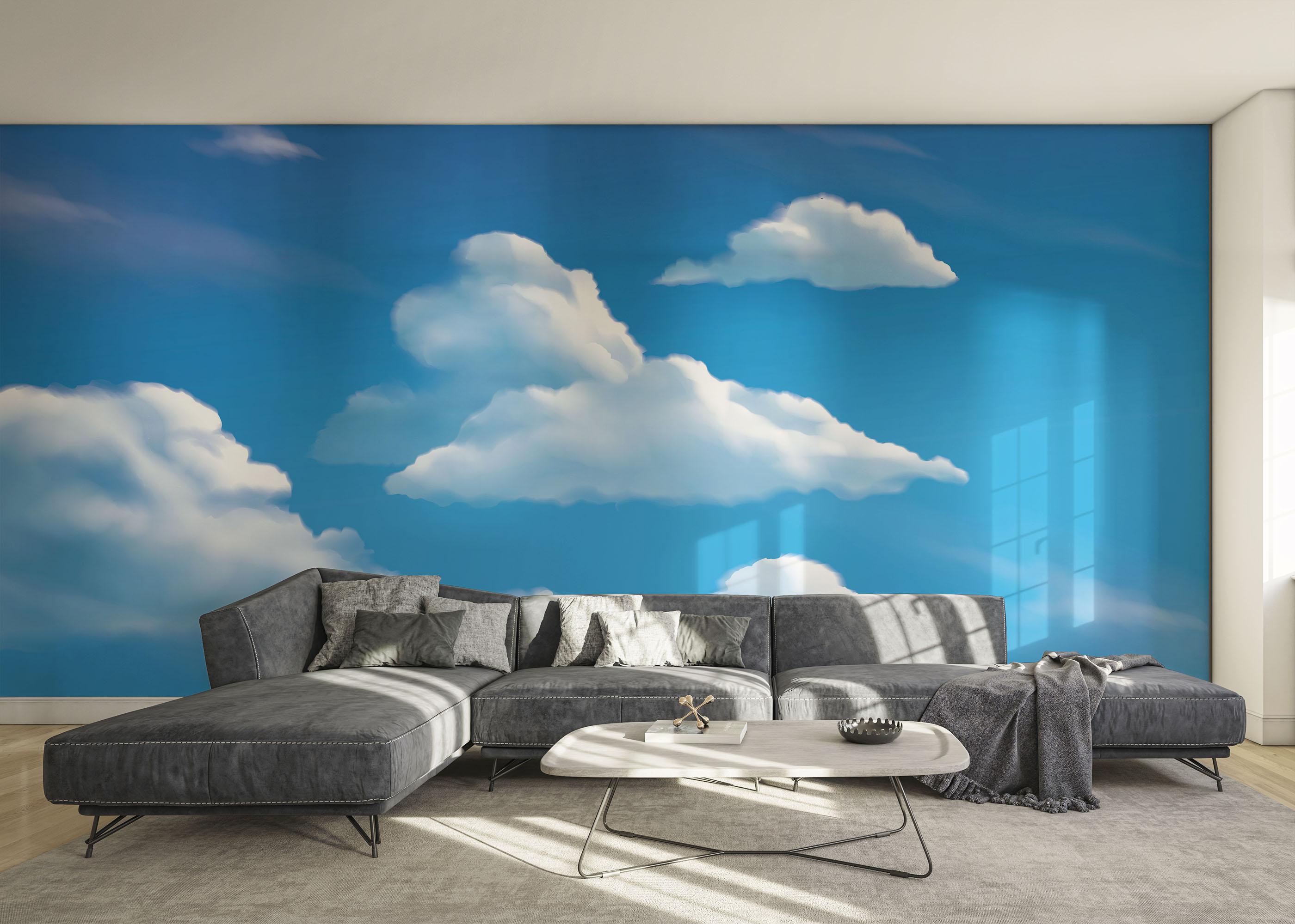 Fototapete Cute White Clouds mockup 0