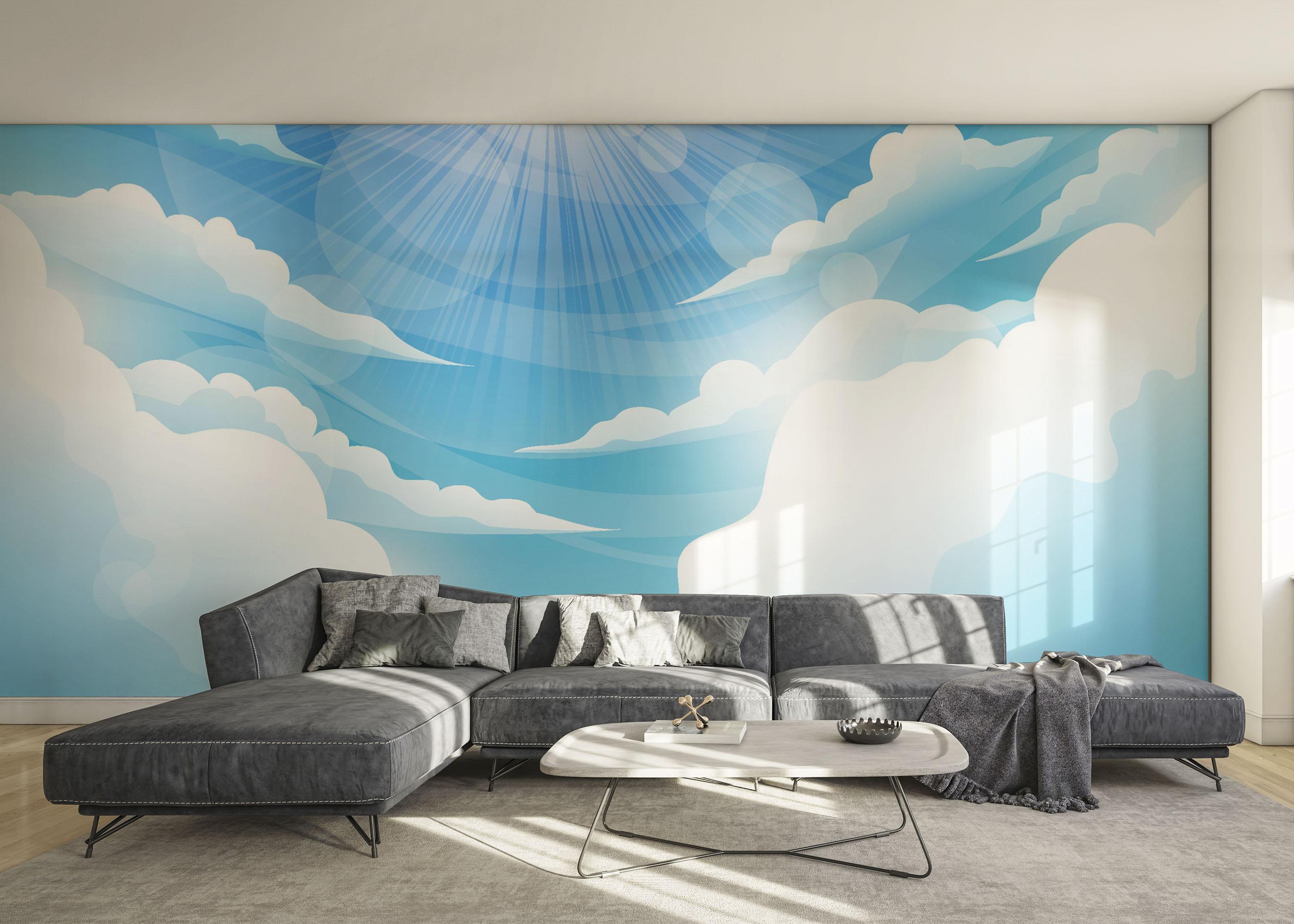 Fototapete Sun Light Clouds mockup 0
