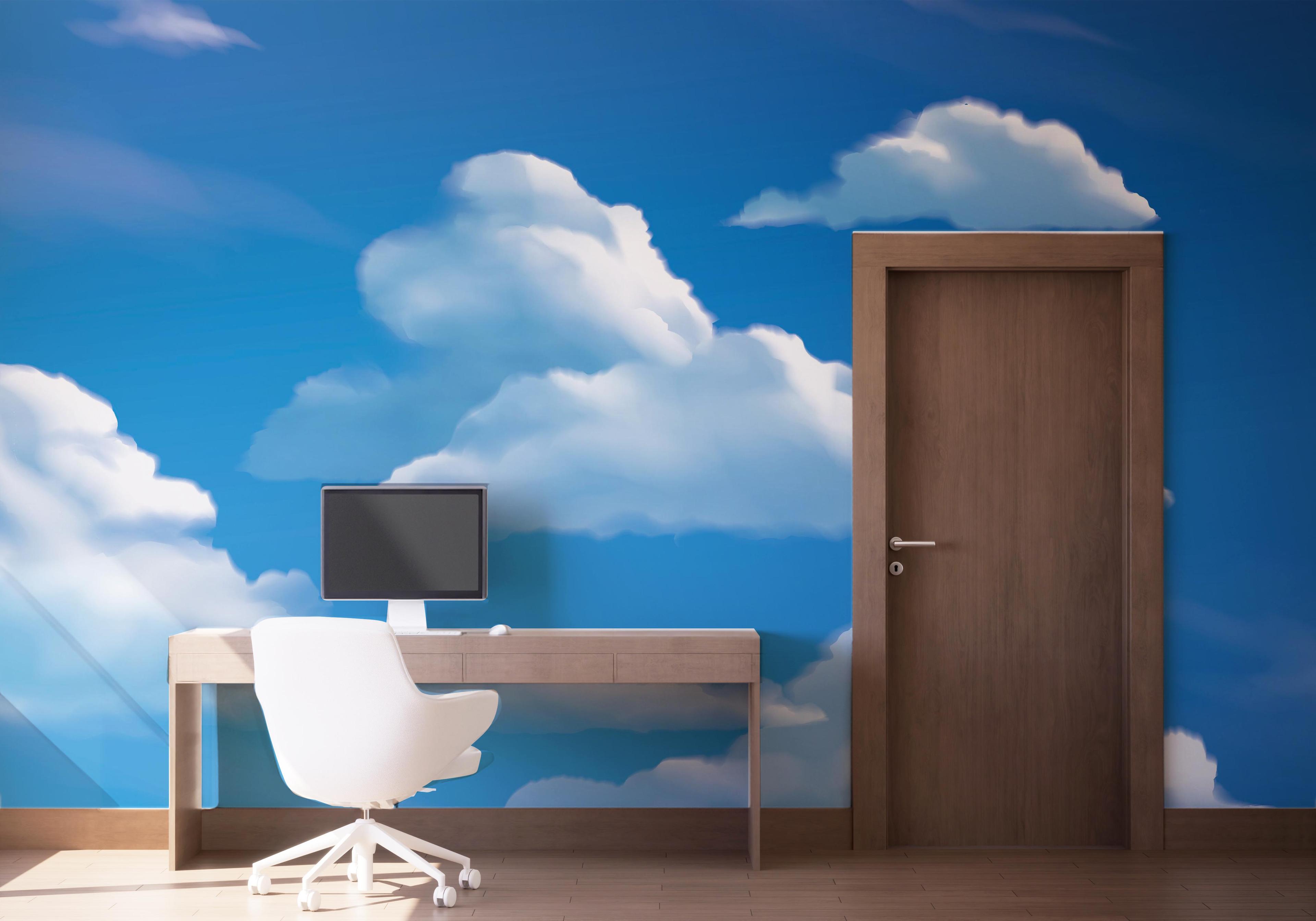 Fototapete Cute White Clouds mockup 1