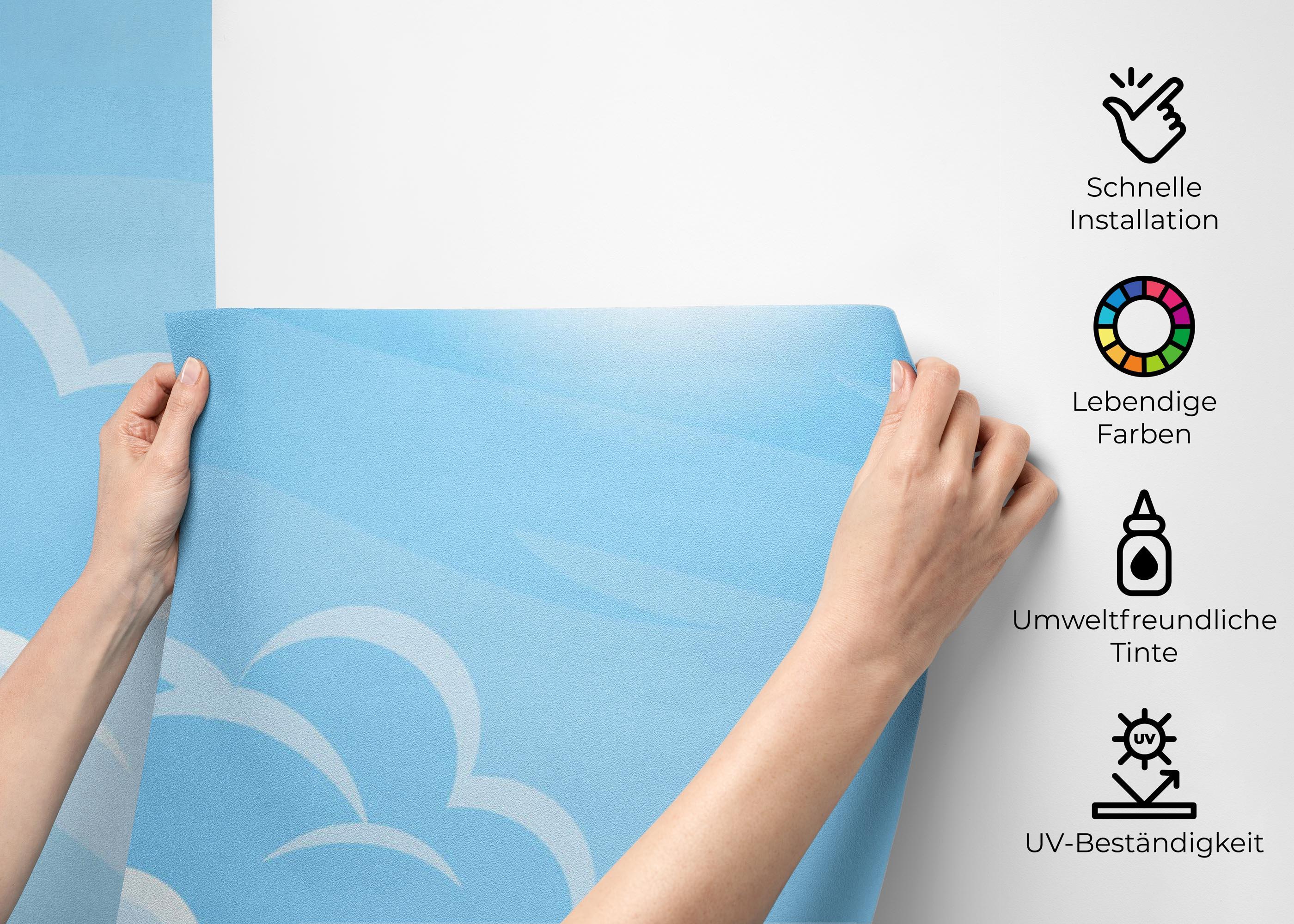 Fototapete Simple Blue Cloud mockup 2