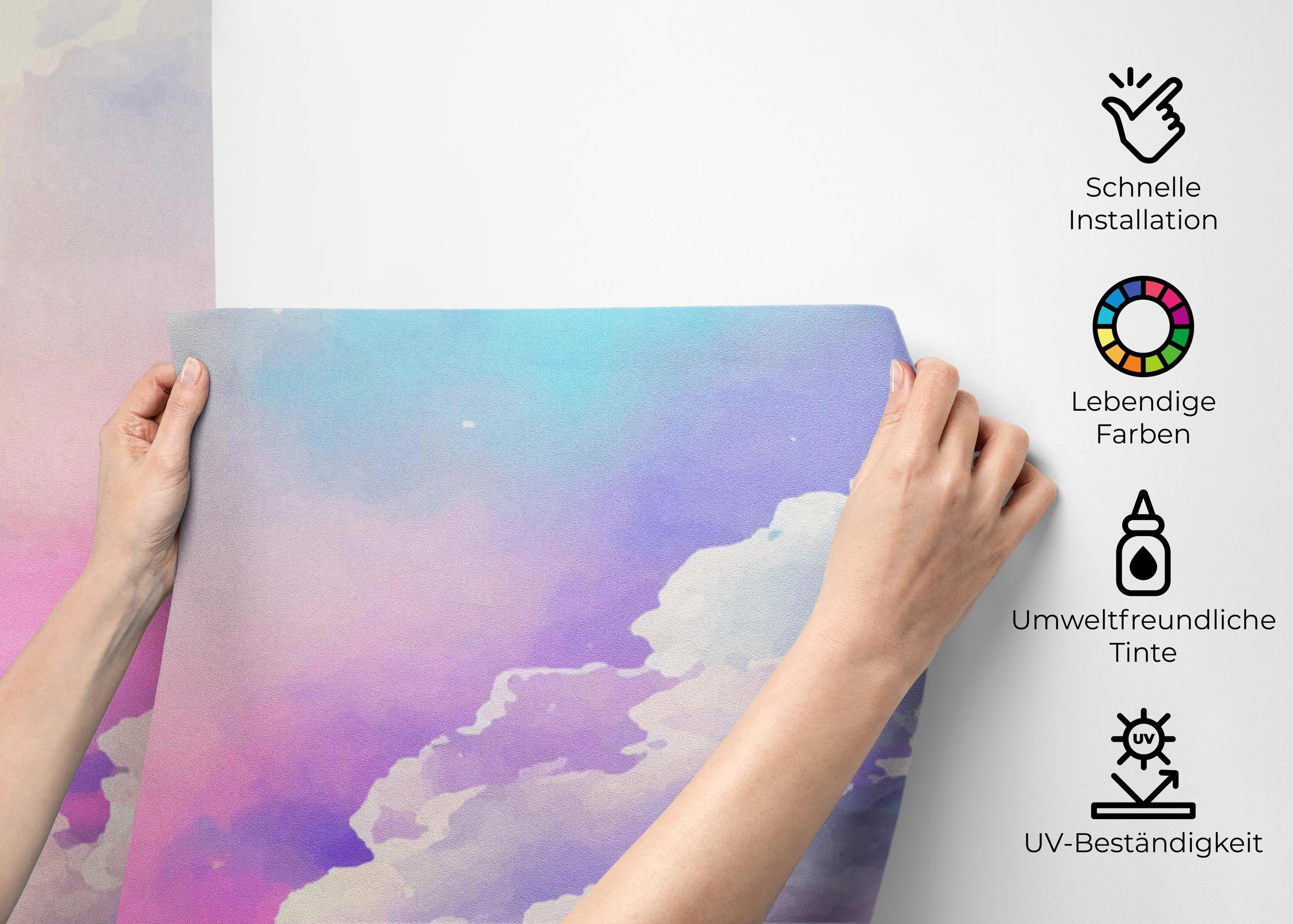 Fototapete Watercolor Purple Sky mockup 2