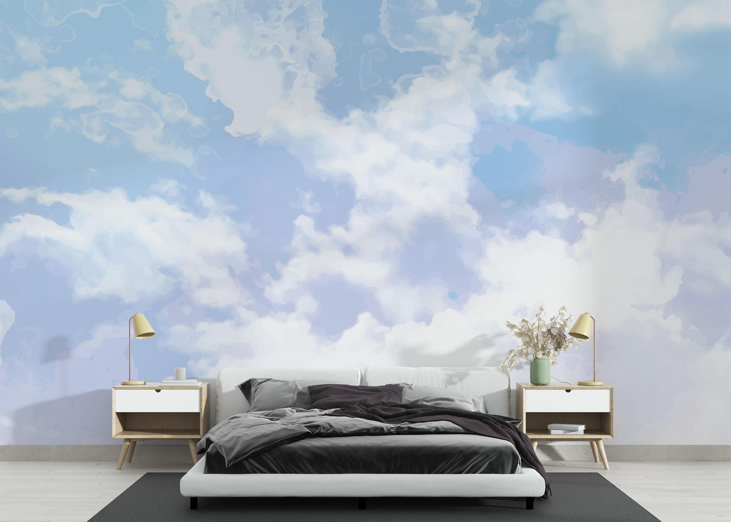 Fototapete Angelic Clouds Art mockup 3