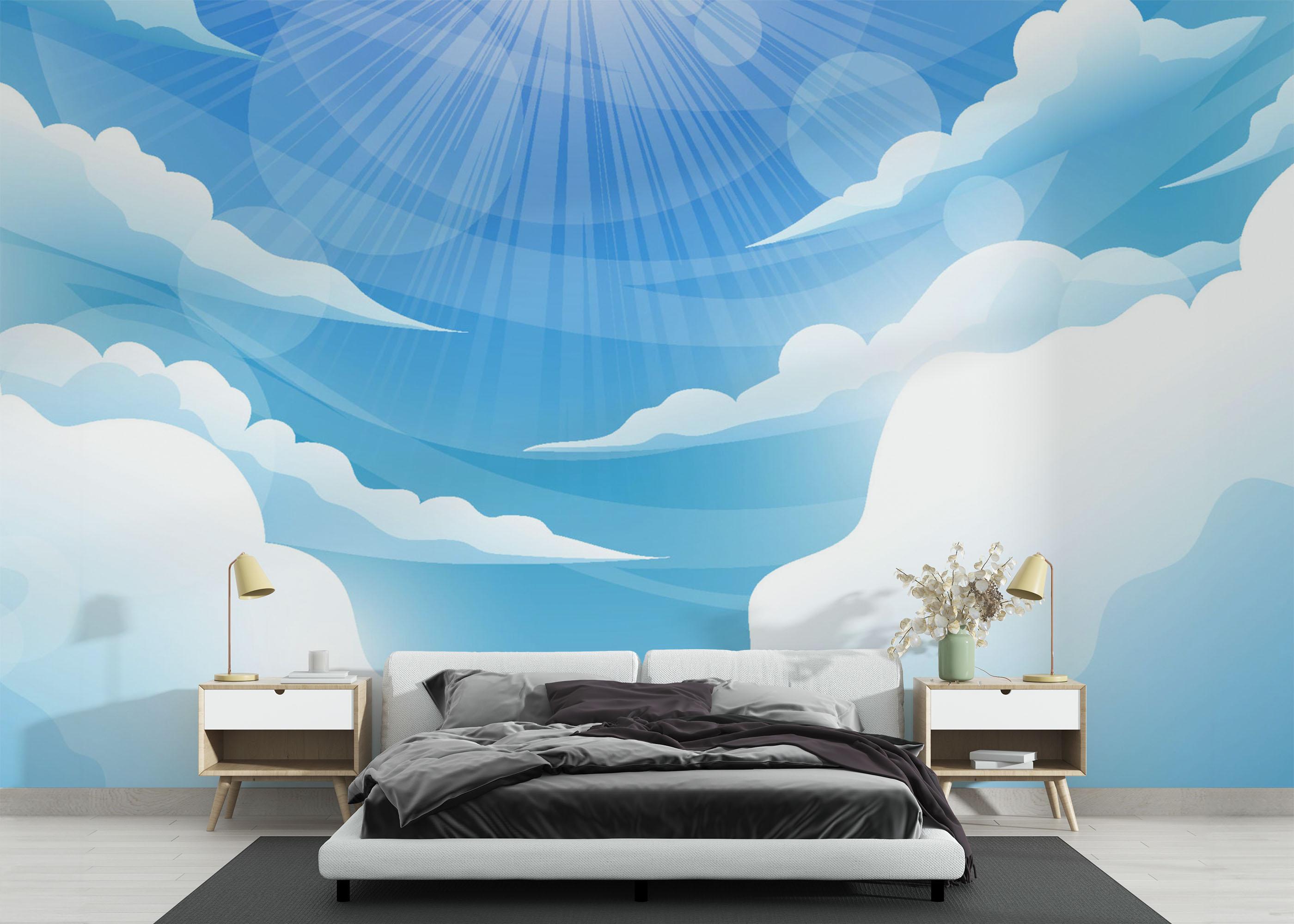 Fototapete Sun Light Clouds mockup 3
