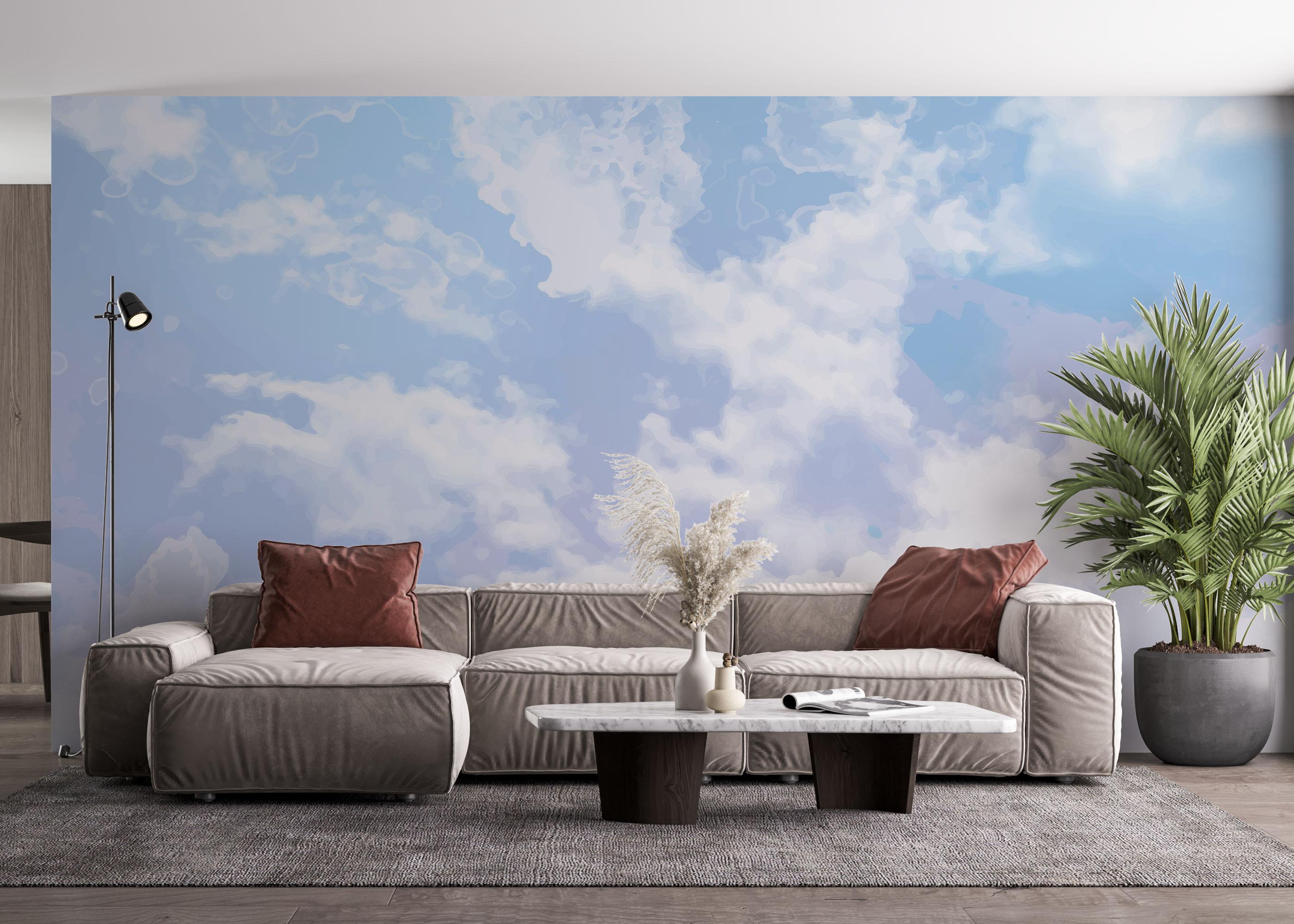Fototapete Angelic Clouds Art mockup 4