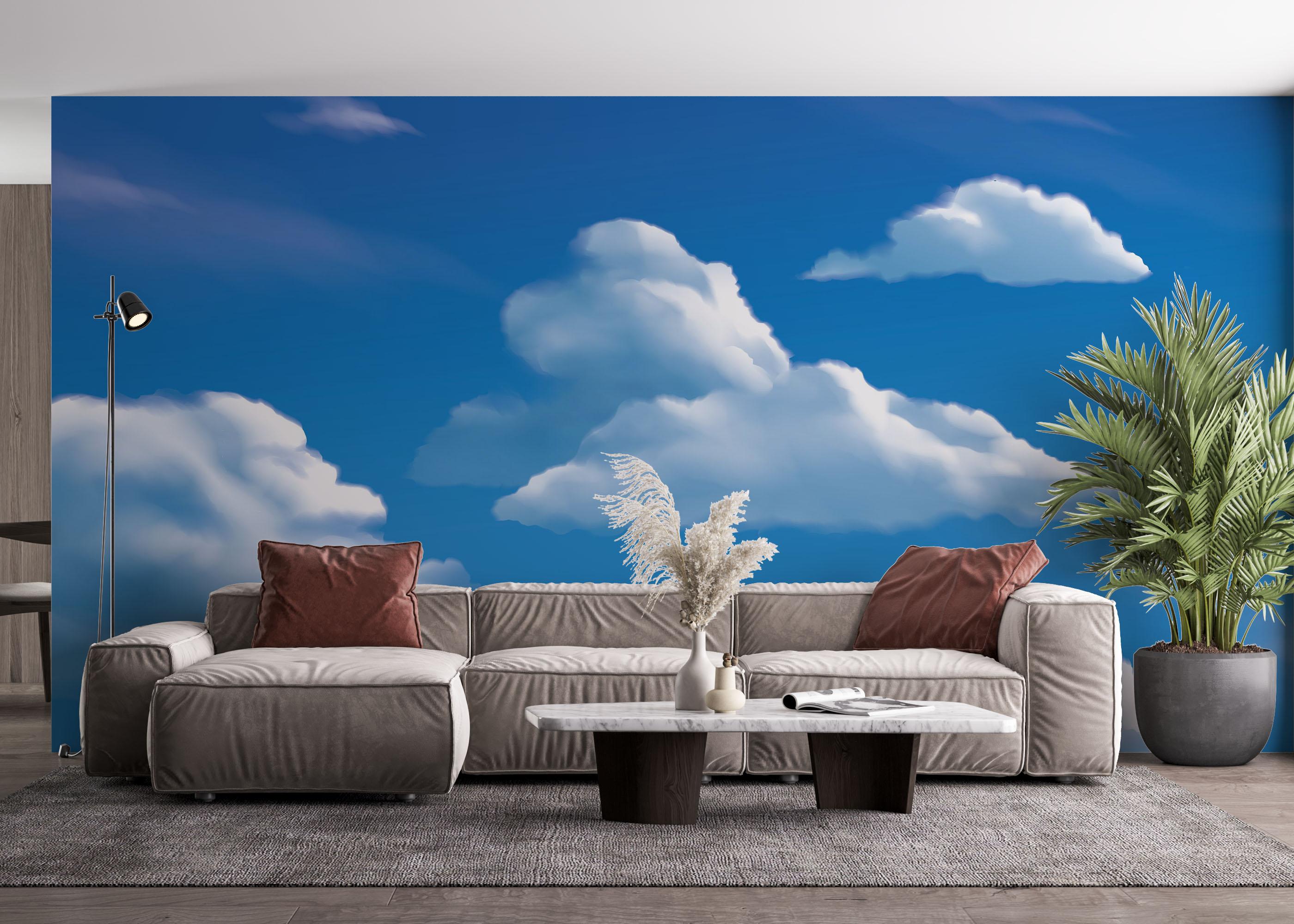 Fototapete Cute White Clouds mockup 4