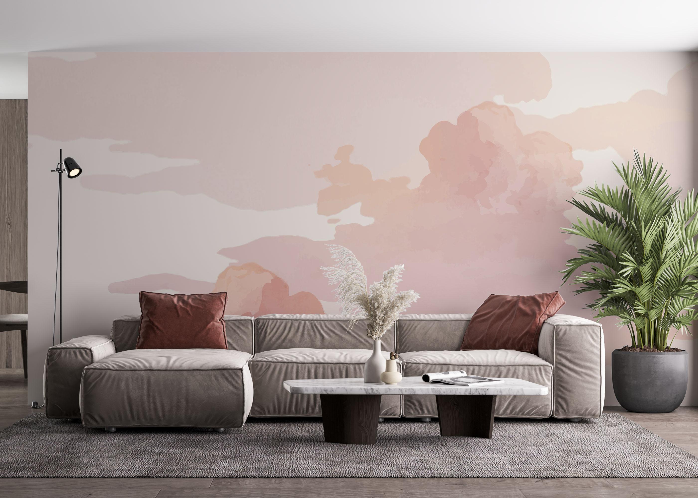 Fototapete Pink Cute Cloud mockup 4