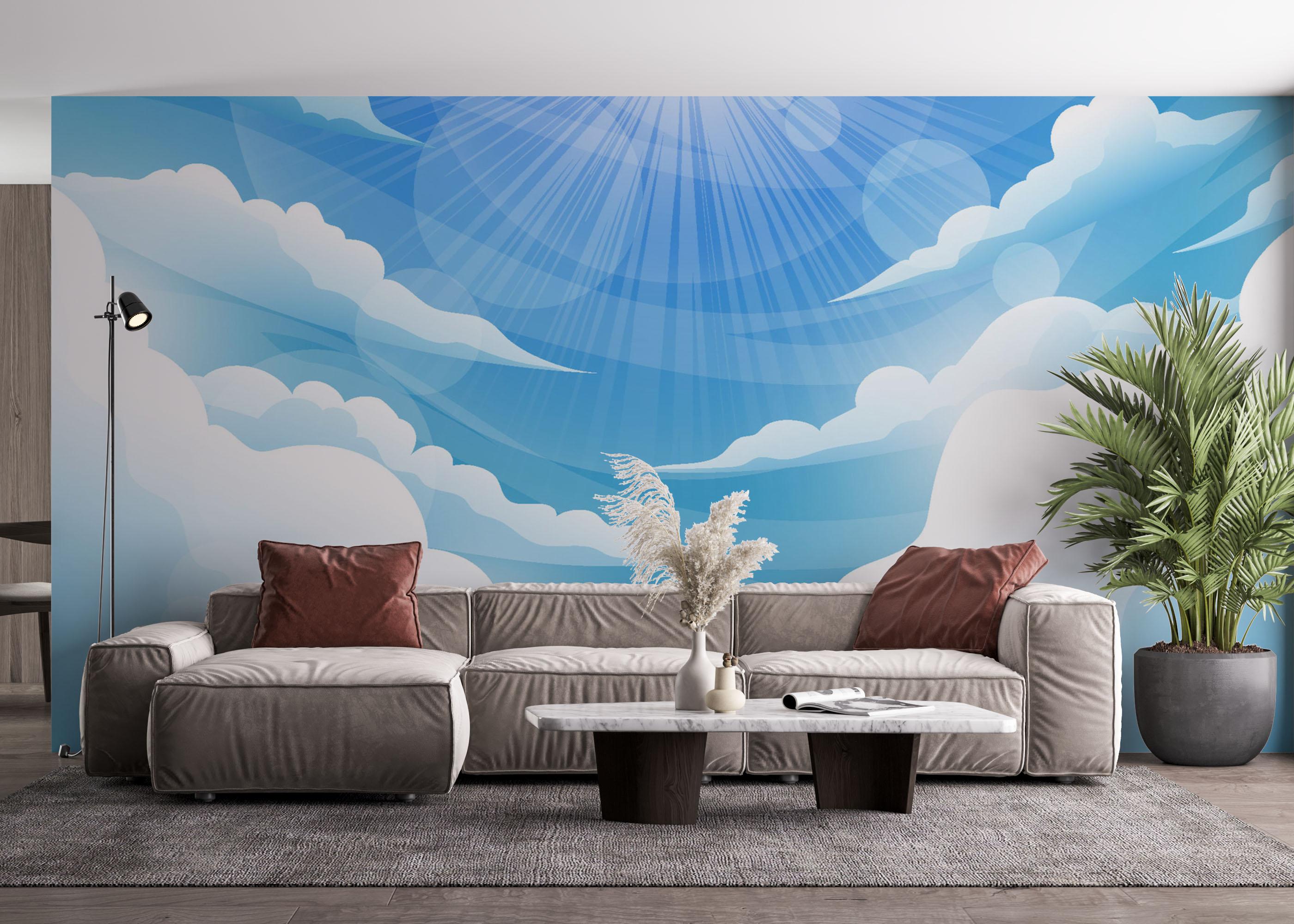 Fototapete Sun Light Clouds mockup 4