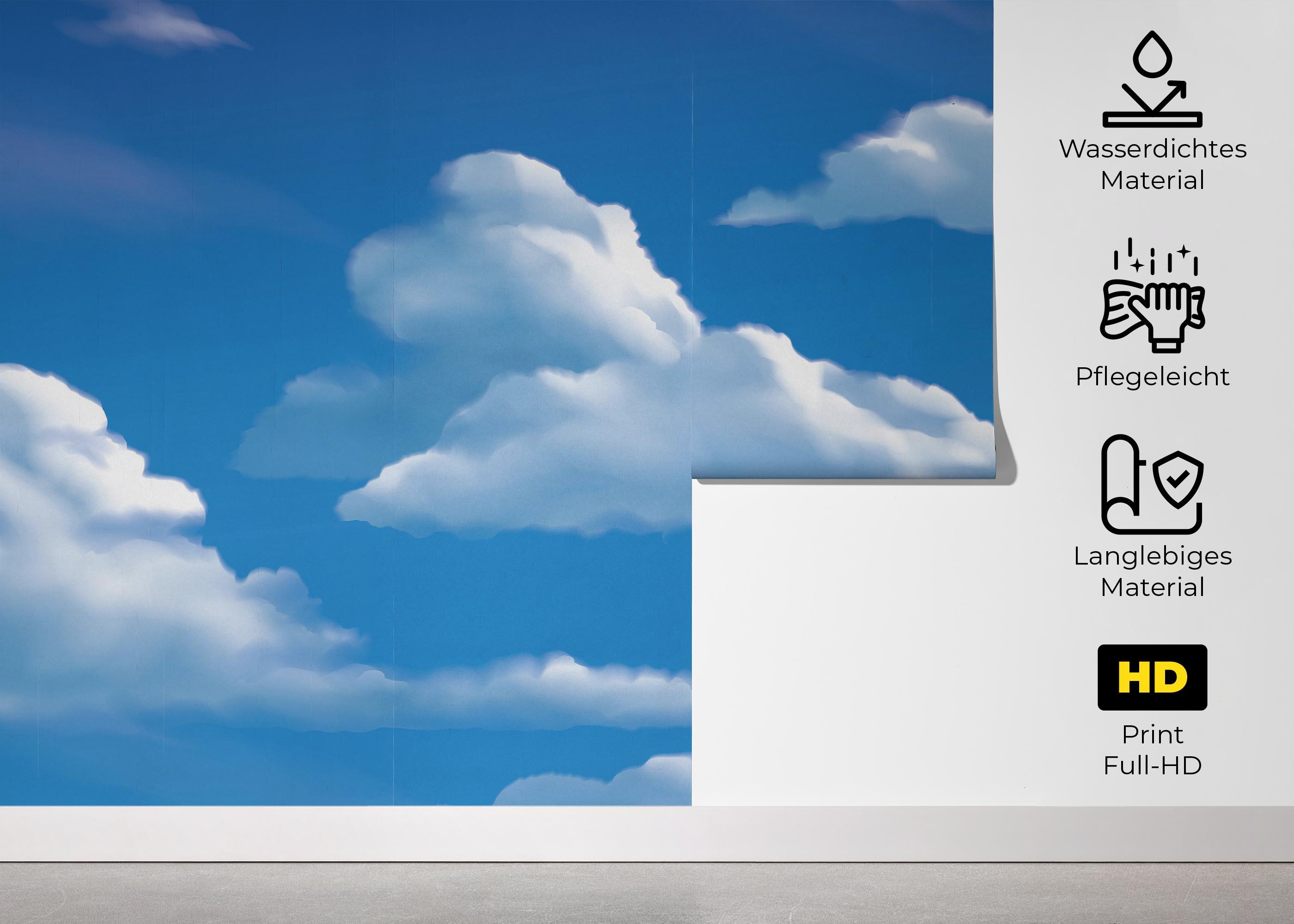 Fototapete Cute White Clouds mockup 5