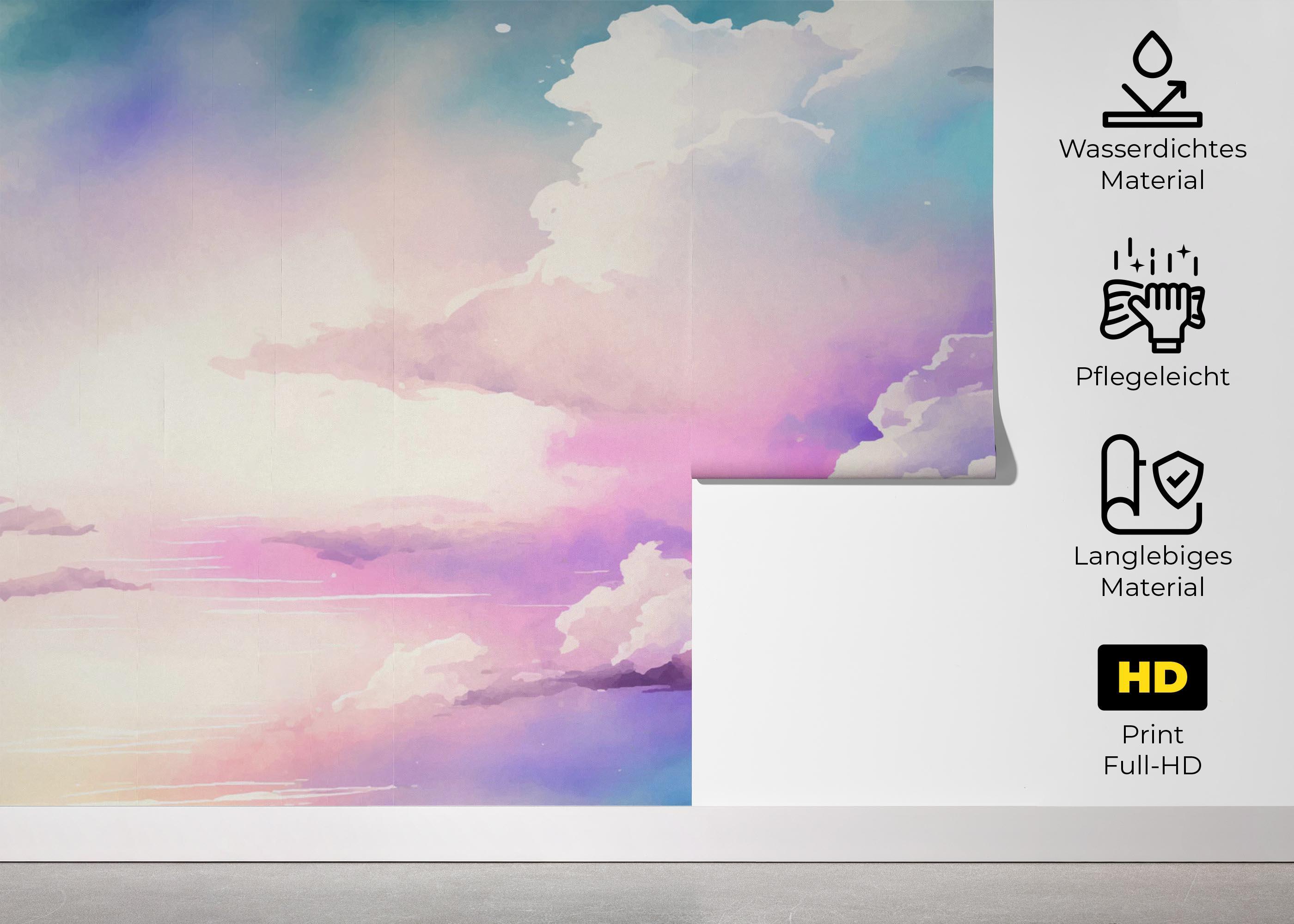 Fototapete Watercolor Purple Sky mockup 5