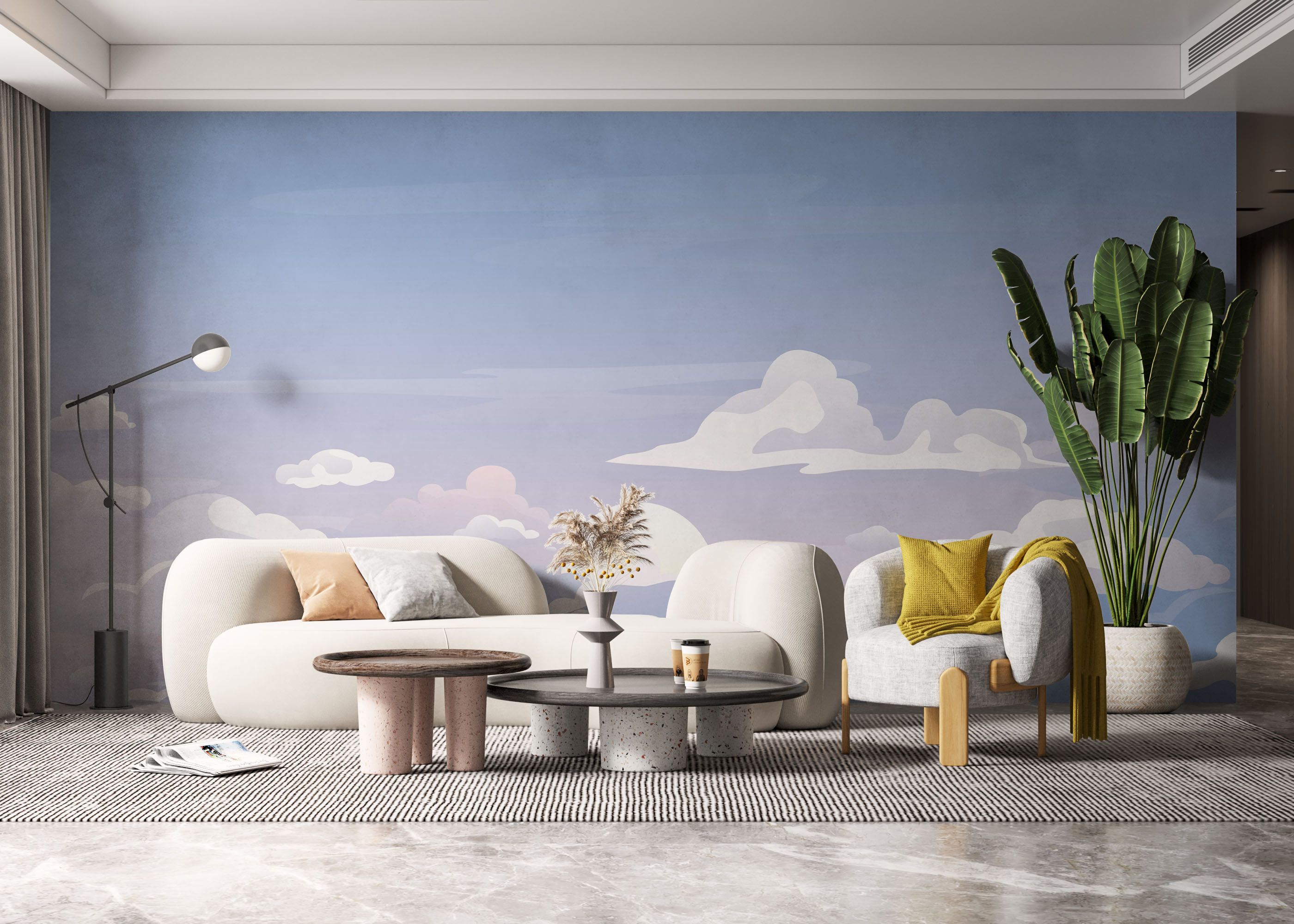 Cartoon Clouds Art mockup 6