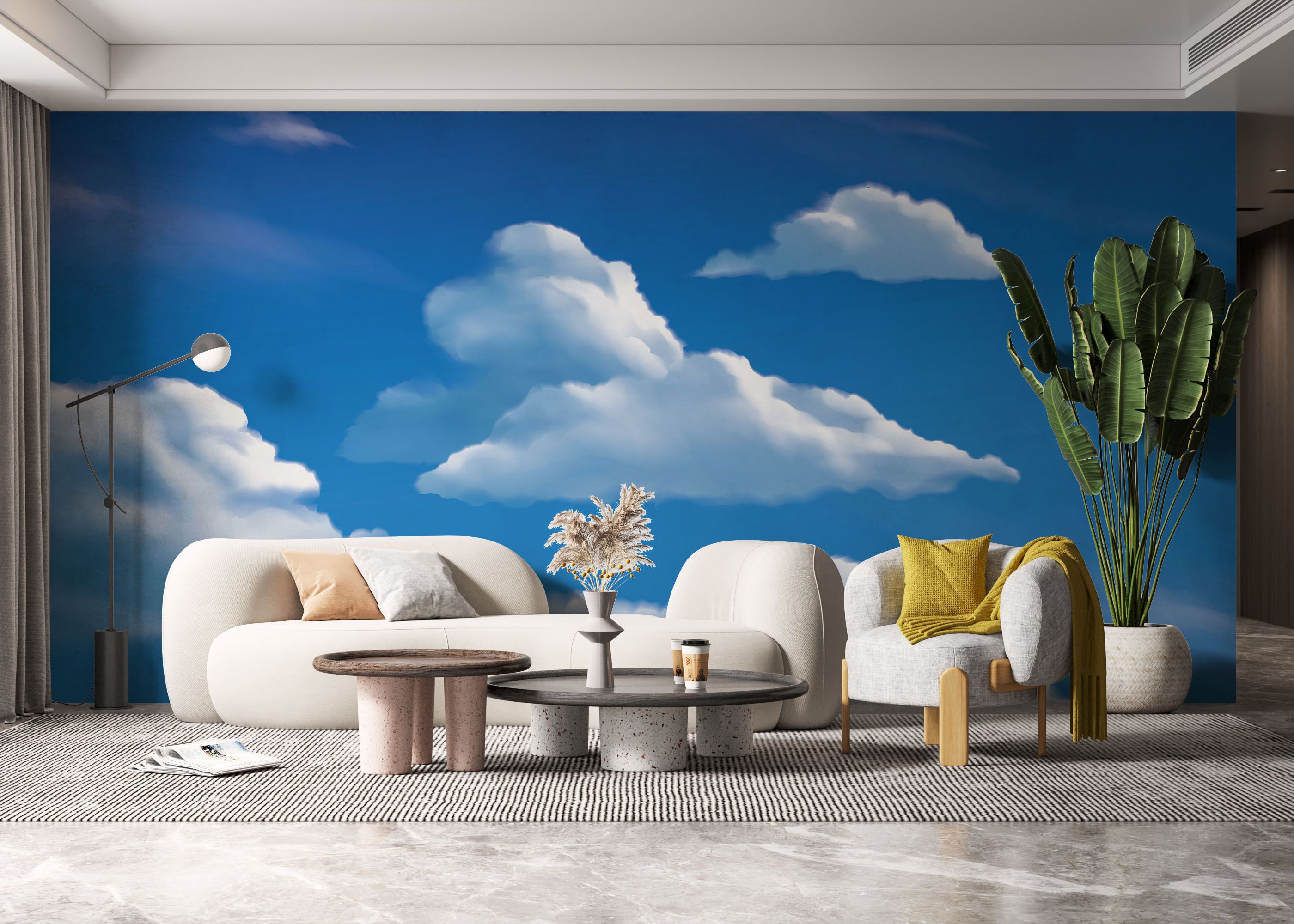 Cute White Clouds mockup 6