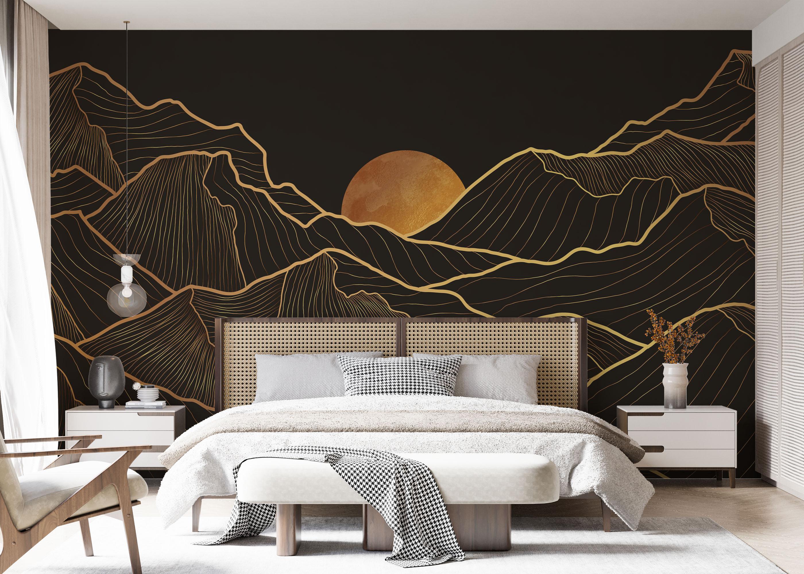 Fototapete Black Gold Desert mockup 7