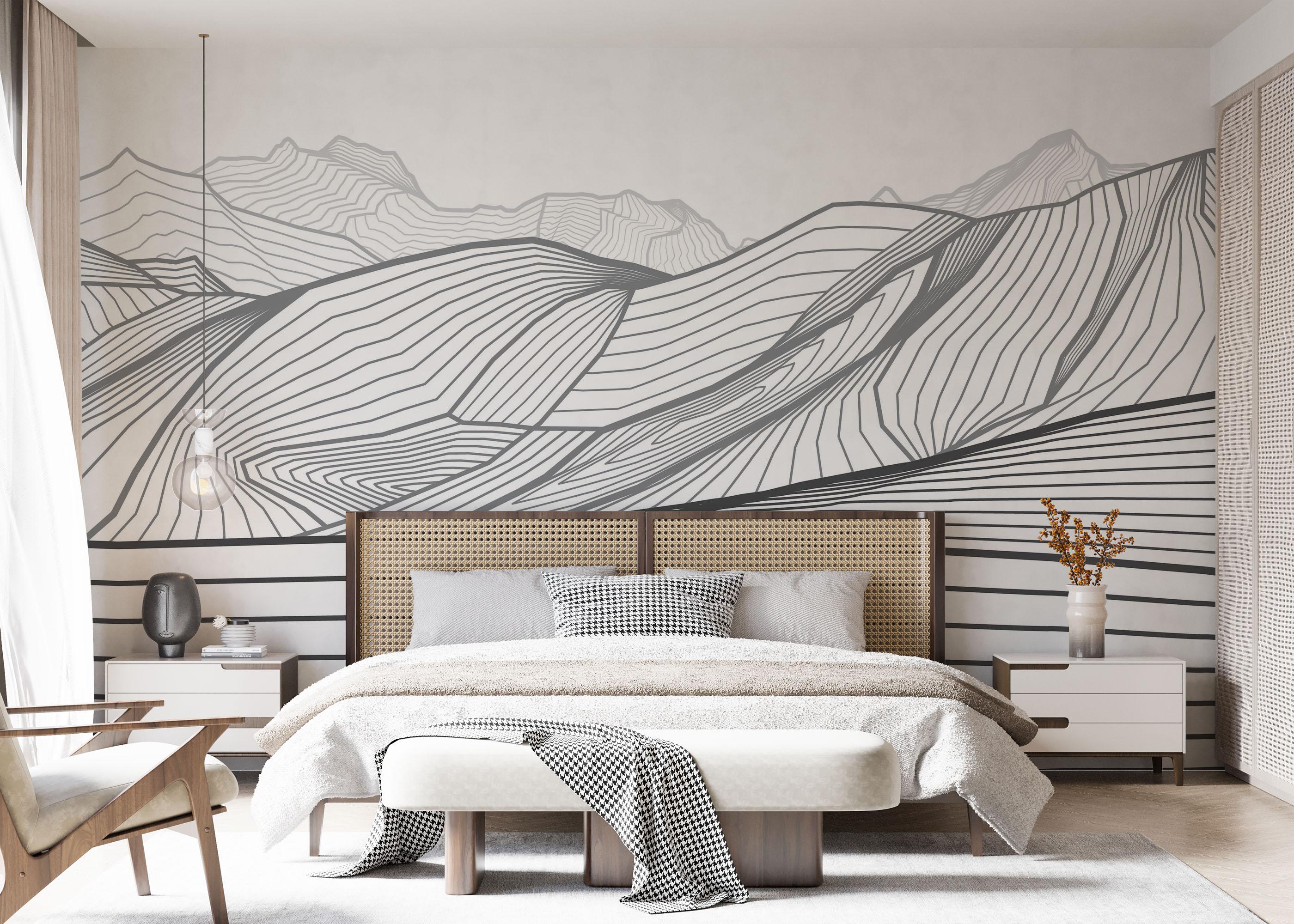 Fototapete Black Line Desert mockup 7