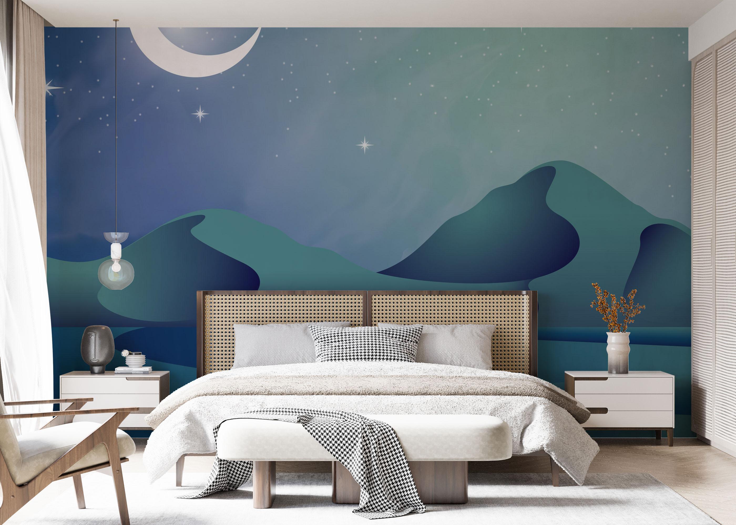 Fototapete Green Light Desert mockup 7