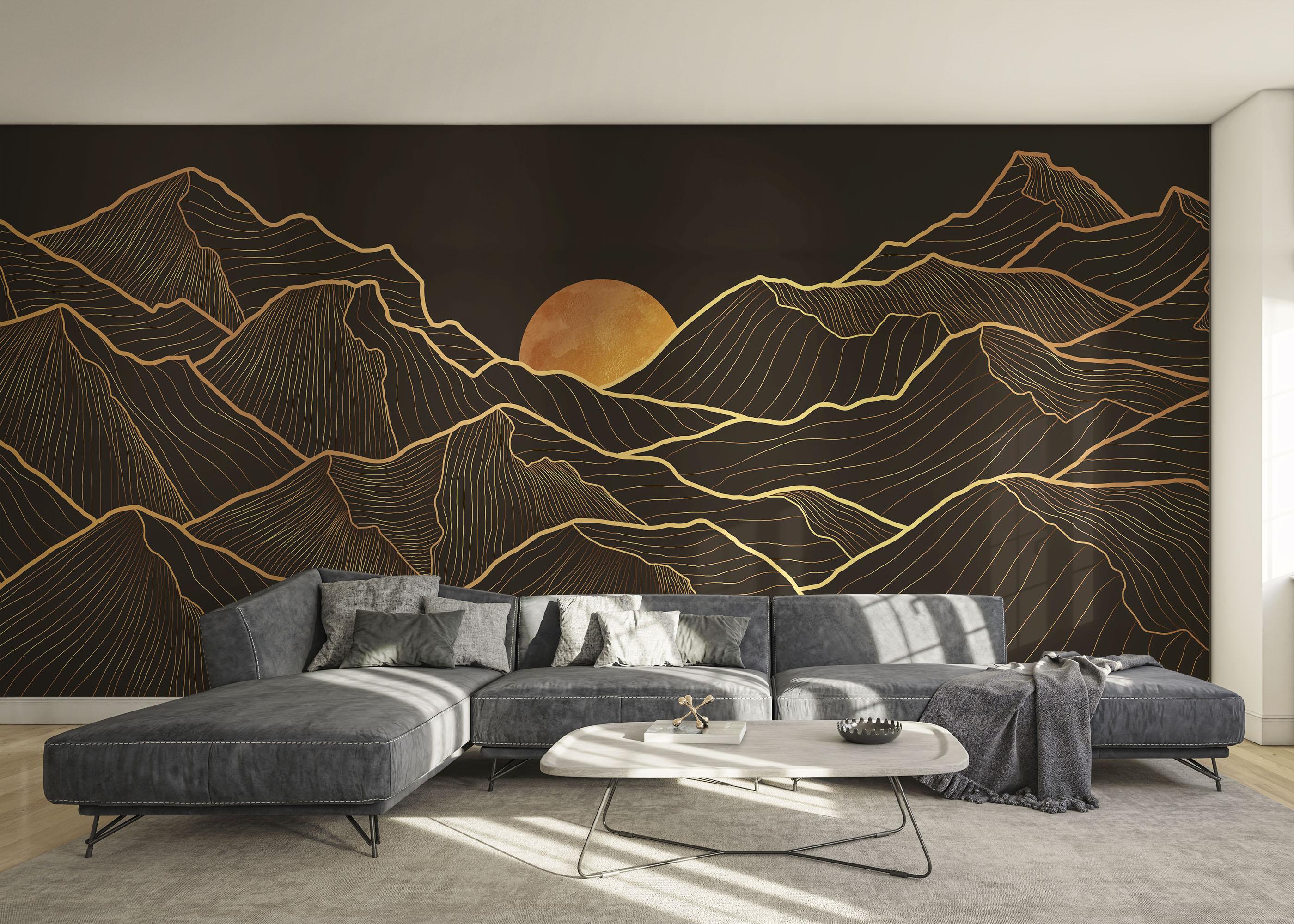 Fototapete Black Gold Desert mockup 0