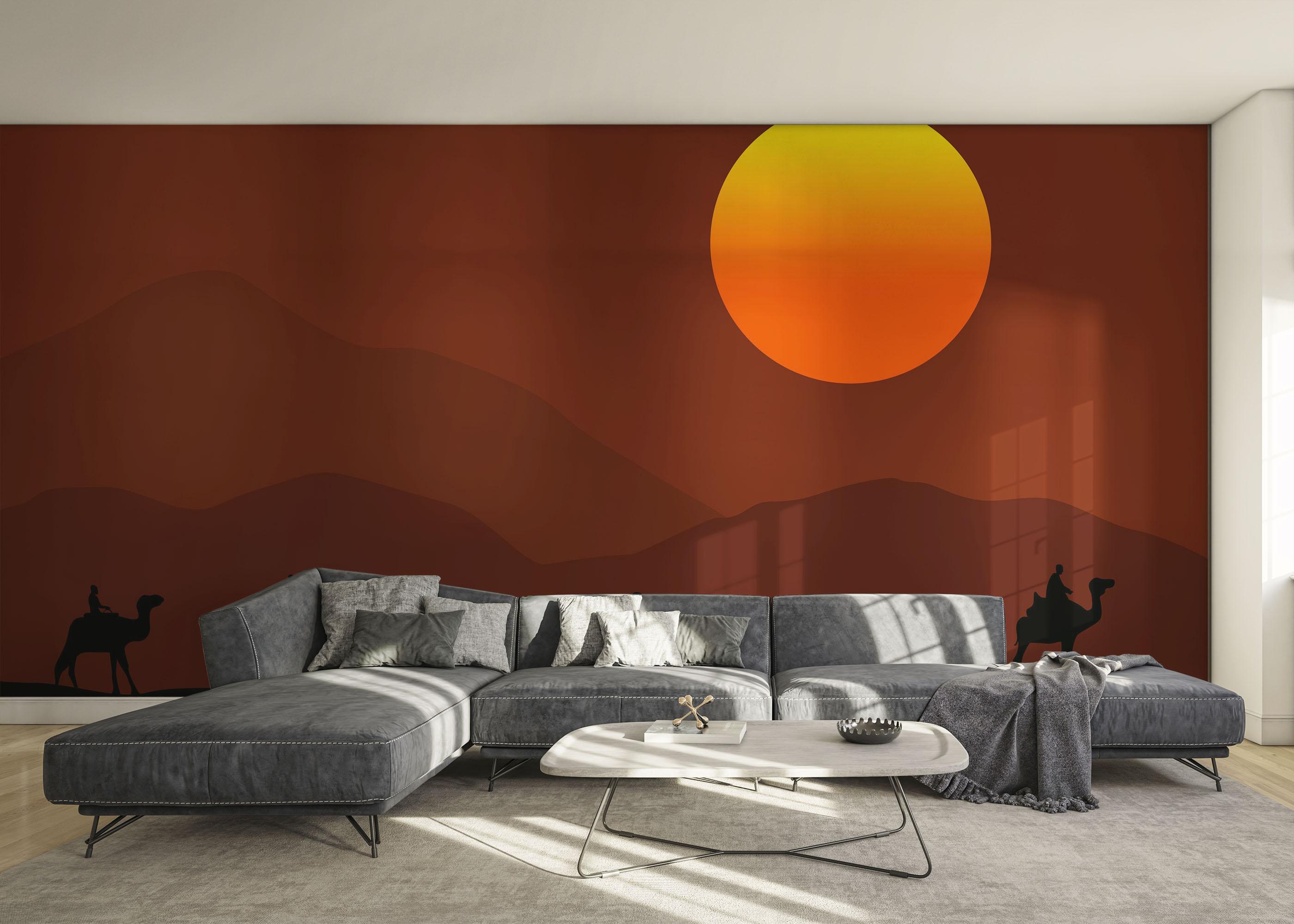 Fototapete Desert Art Sunset mockup 0