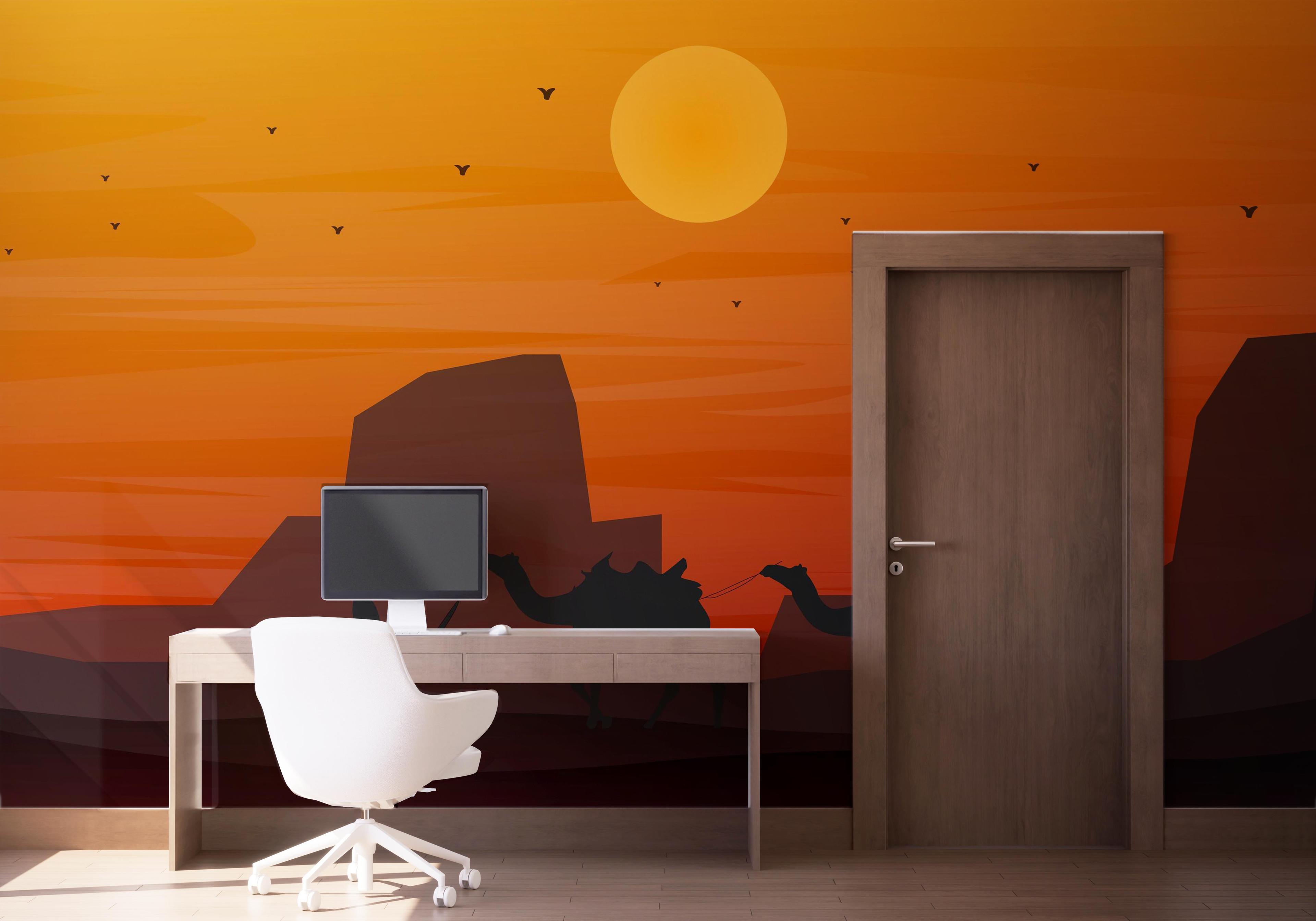 Fototapete Red Sunset Desert mockup 1