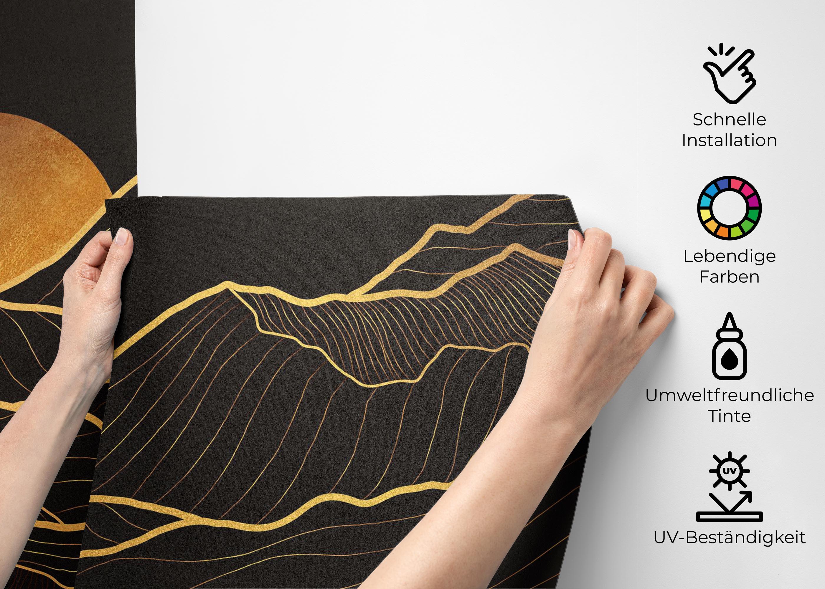 Fototapete Black Gold Desert mockup 2