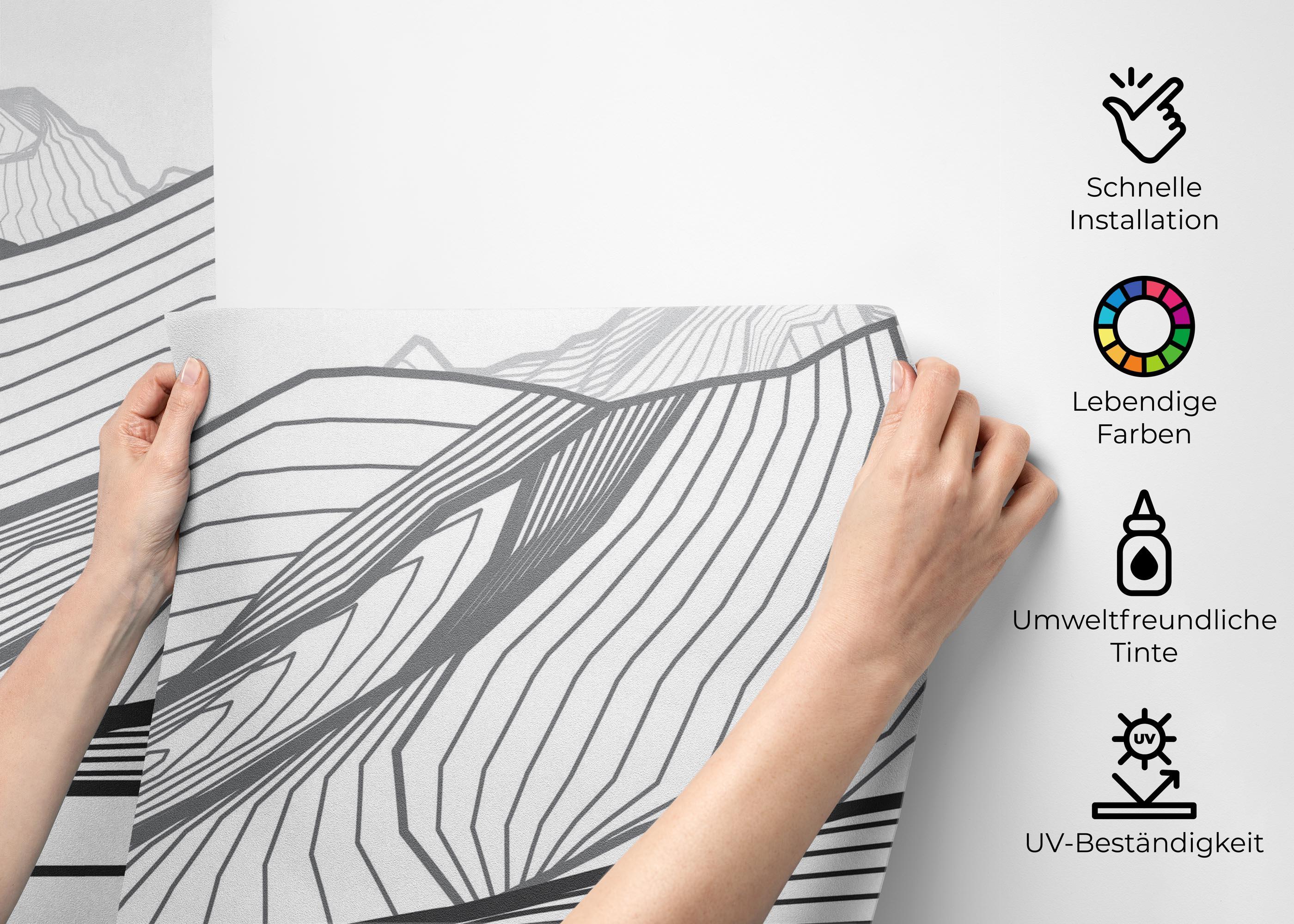 Fototapete Black Line Desert mockup 2