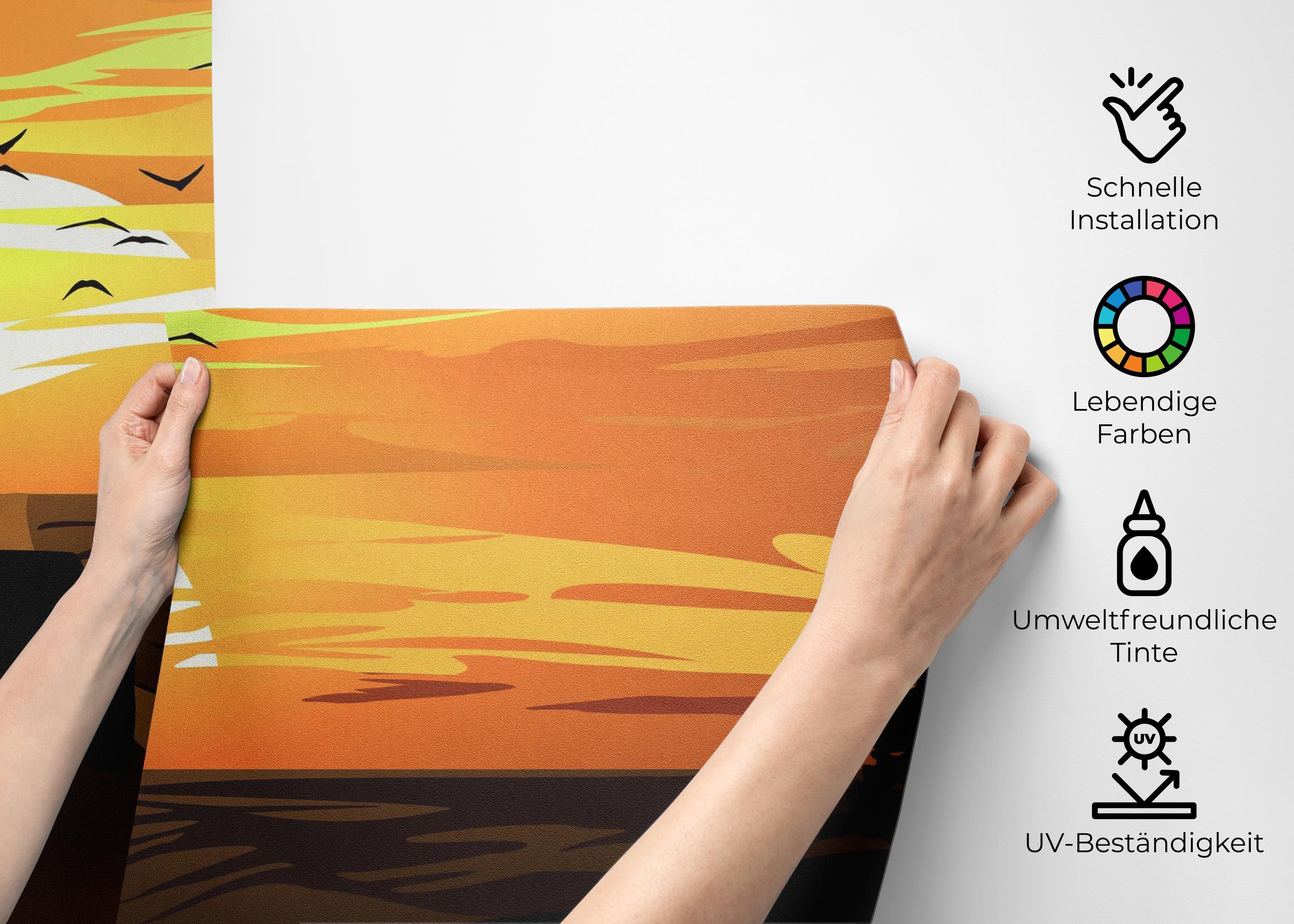 Fototapete Car Sunset Desert mockup 2