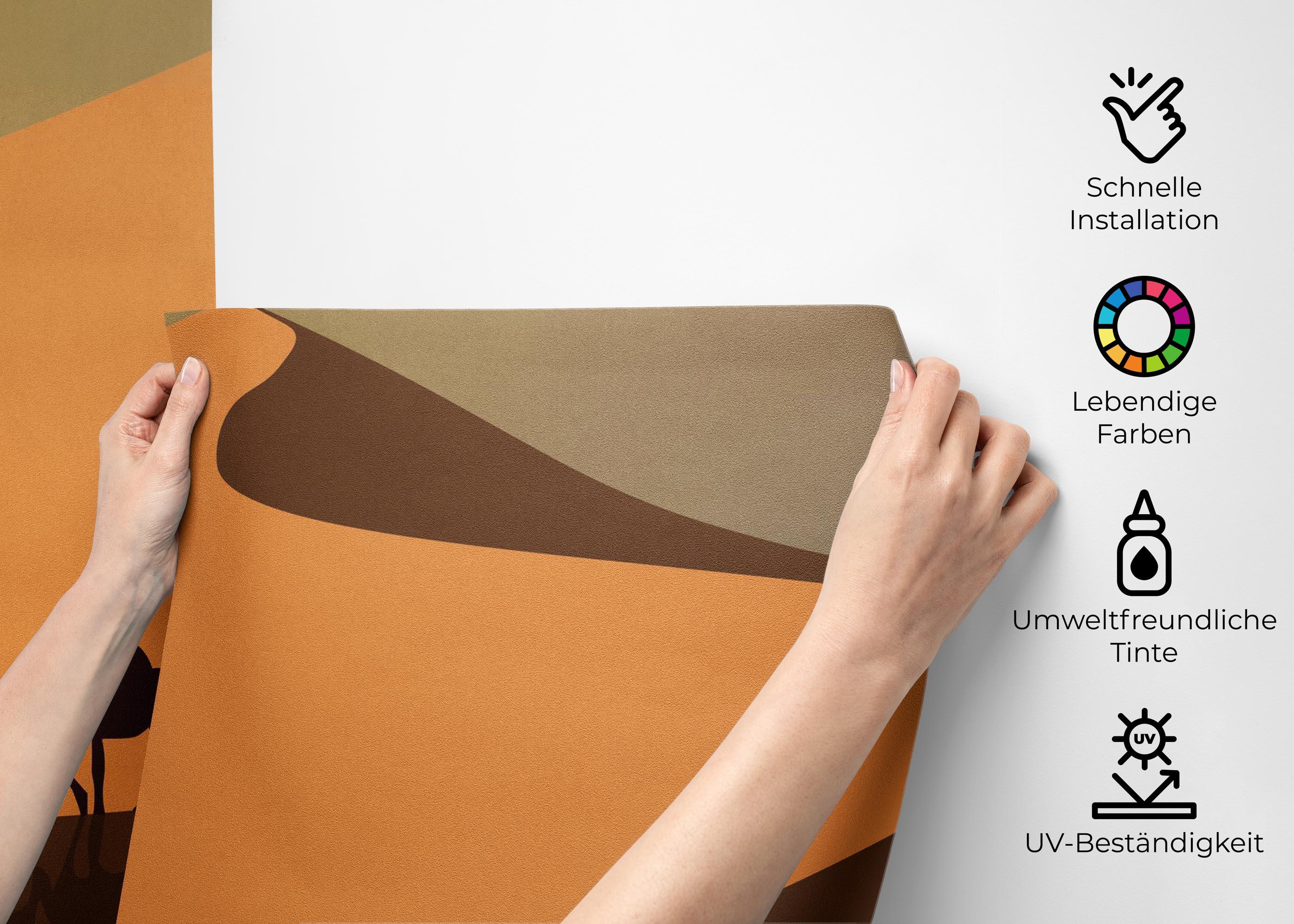 Fototapete Cream Dune Camels mockup 2