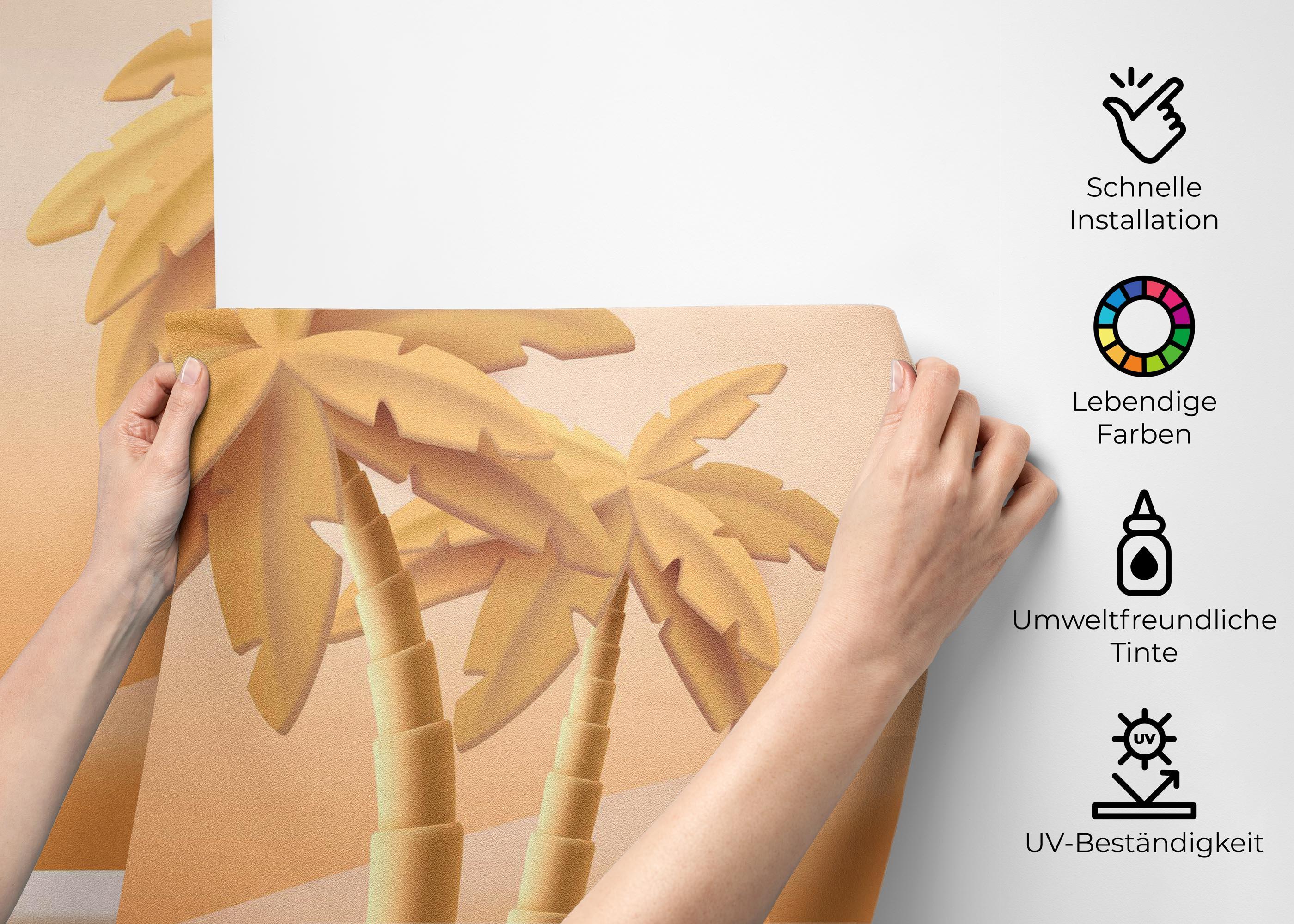 Fototapete Desert Camel Palm mockup 2