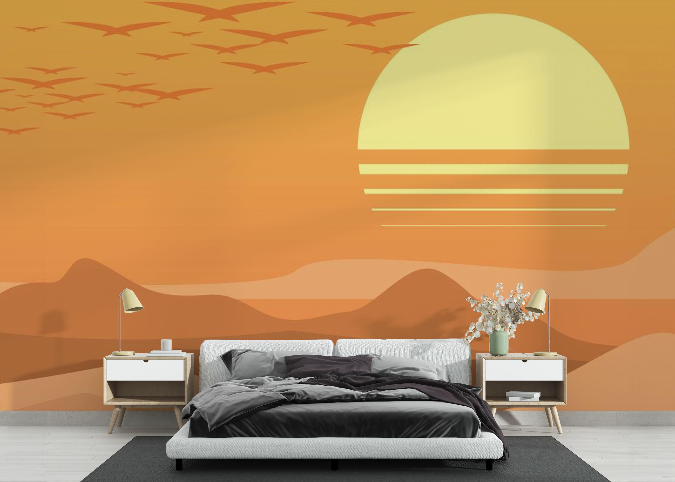 Fototapete Afternoon Desert mockup 3