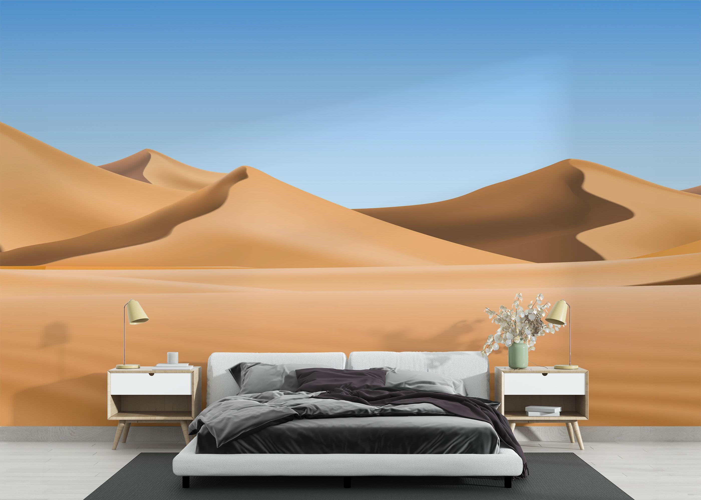 Fototapete Cream Brown Desert mockup 3