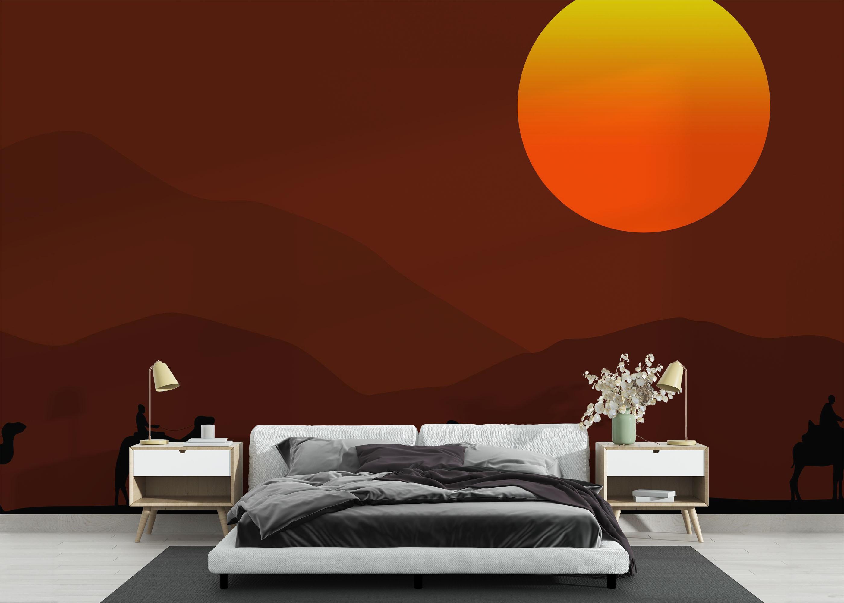 Fototapete Desert Art Sunset mockup 3