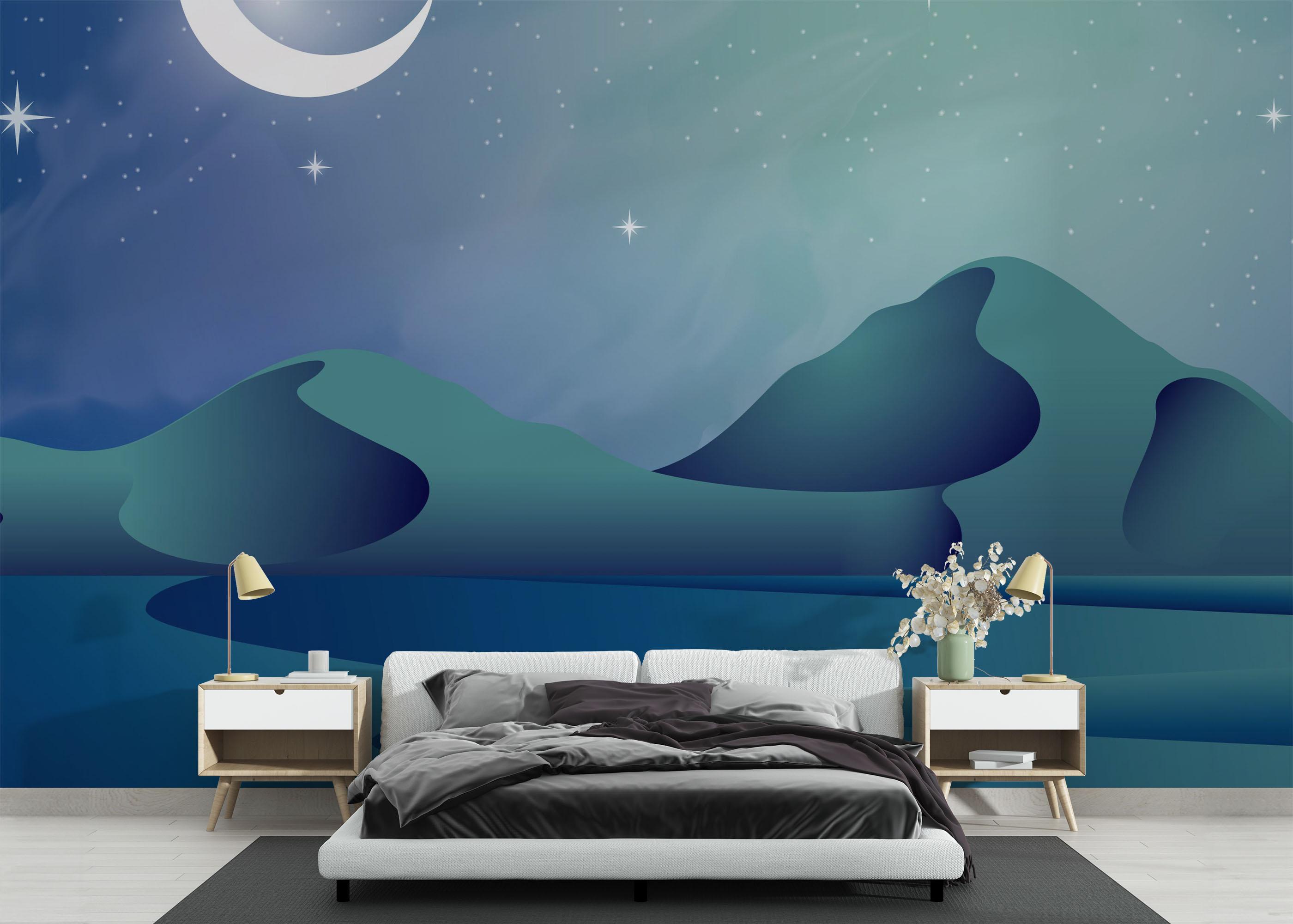 Fototapete Green Light Desert mockup 3