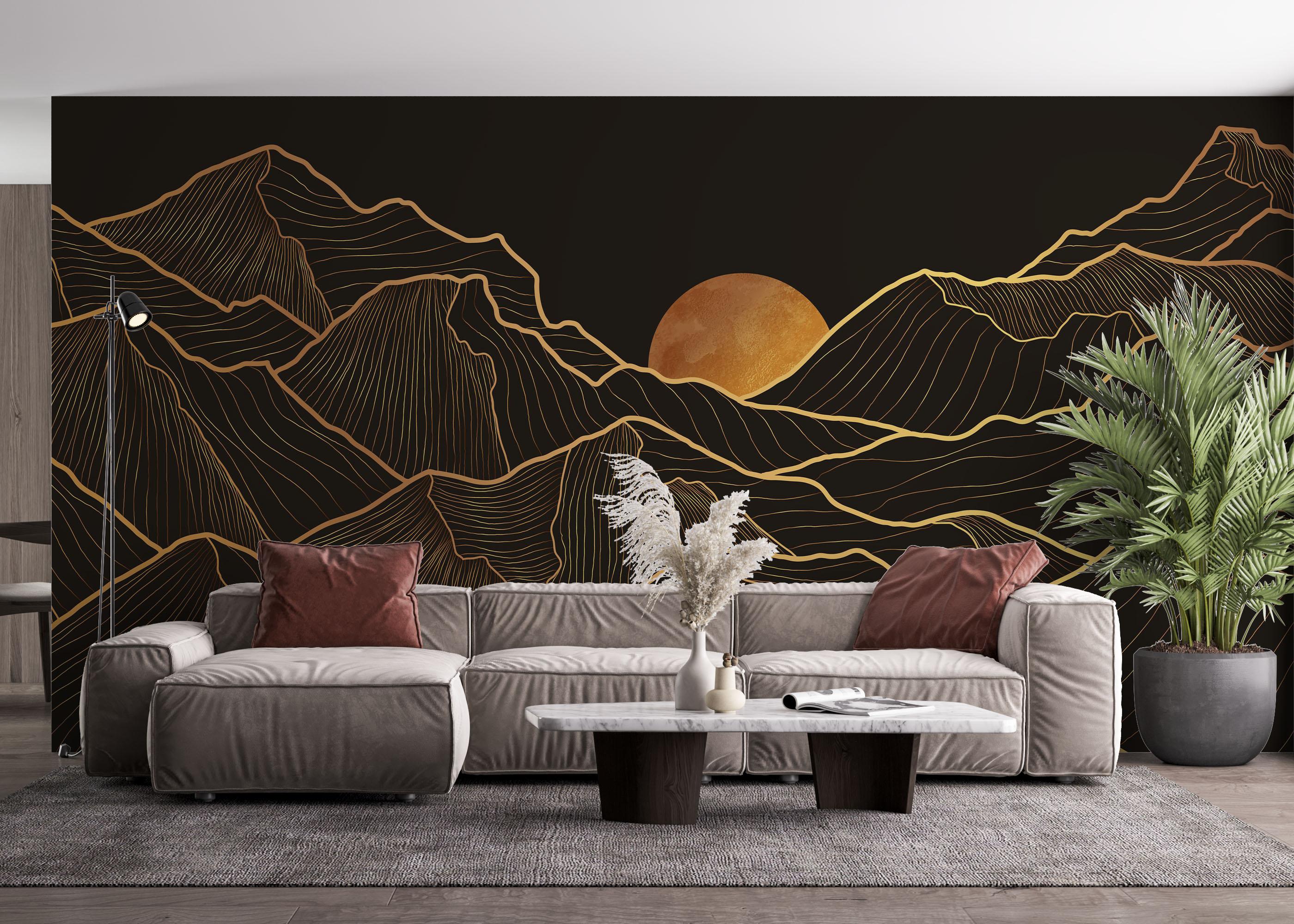 Fototapete Black Gold Desert mockup 4