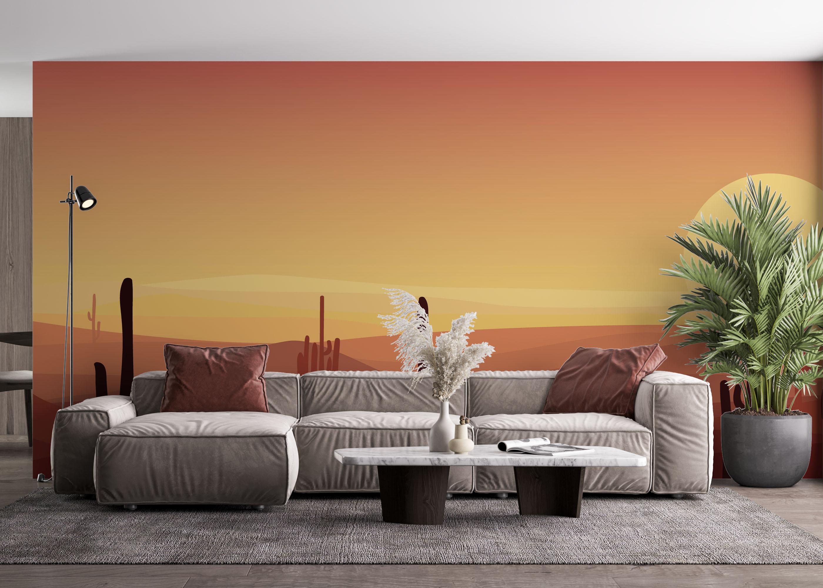 Fototapete Cactus Desert Art mockup 4