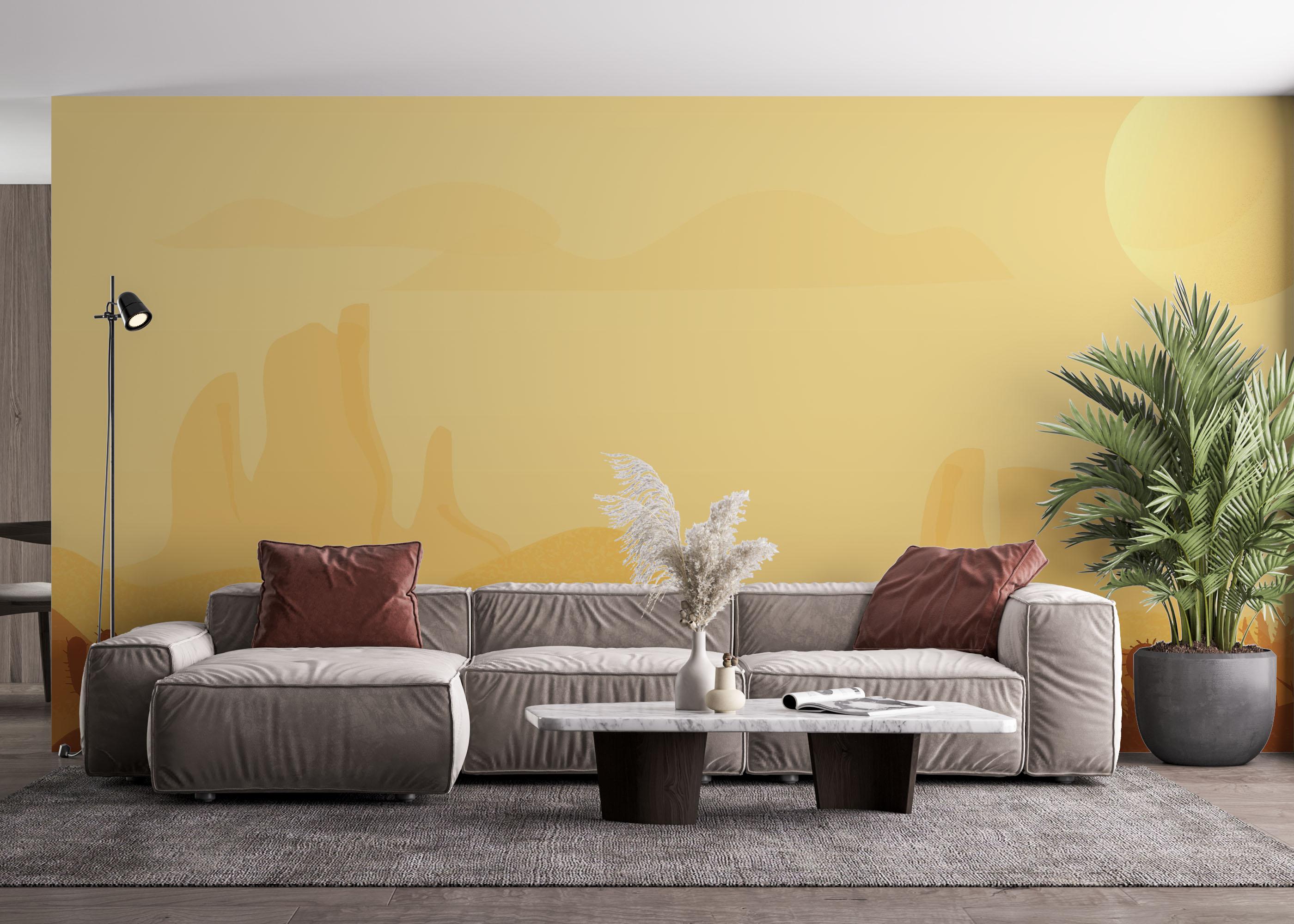 Fototapete Cream Sunset Desert mockup 4