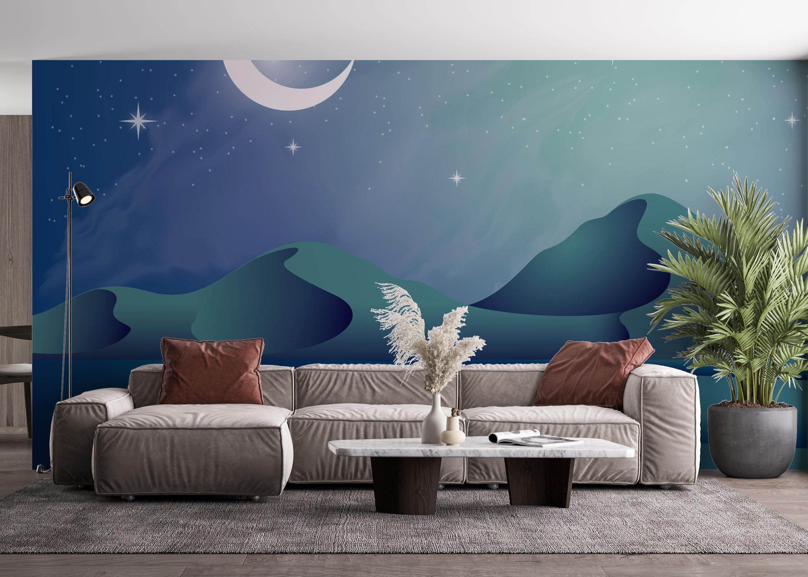 Fototapete Green Light Desert mockup 4