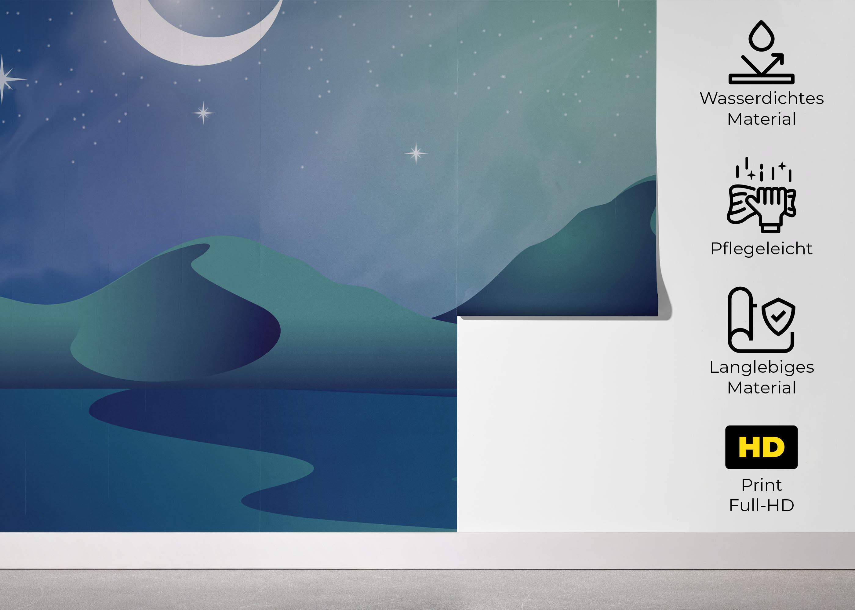 Fototapete Green Light Desert mockup 5