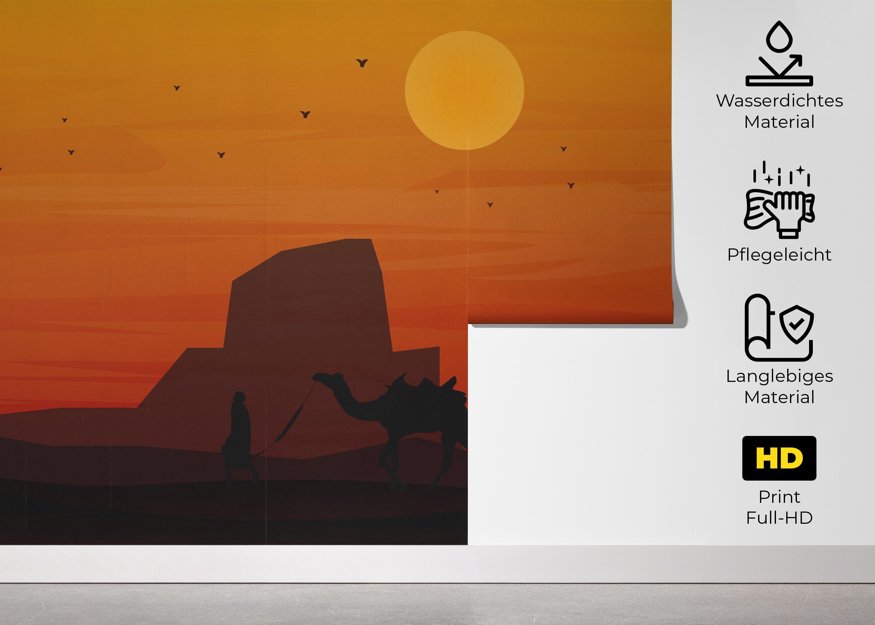 Fototapete Red Sunset Desert mockup 5