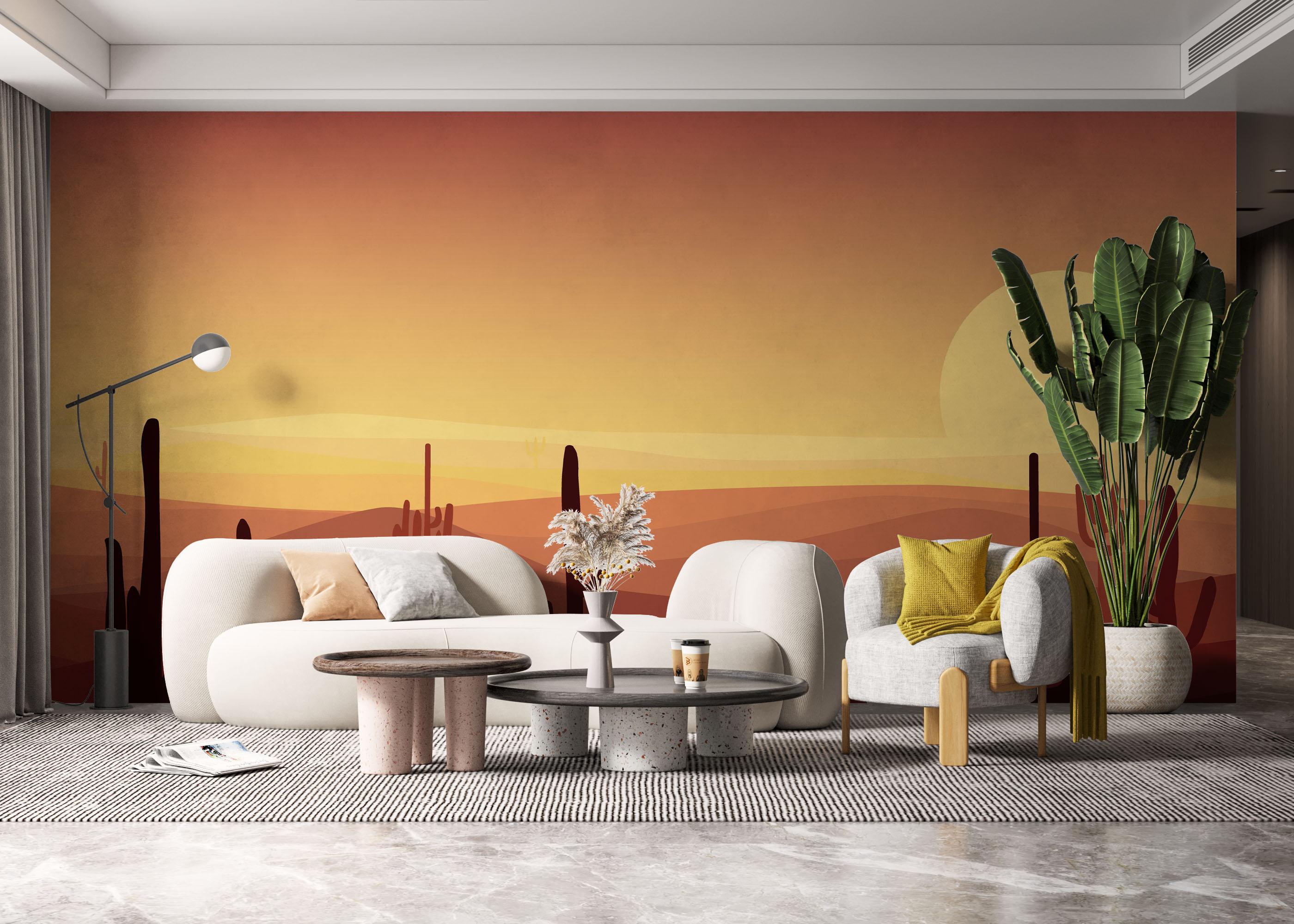 Fototapete Cactus Desert Art mockup 6