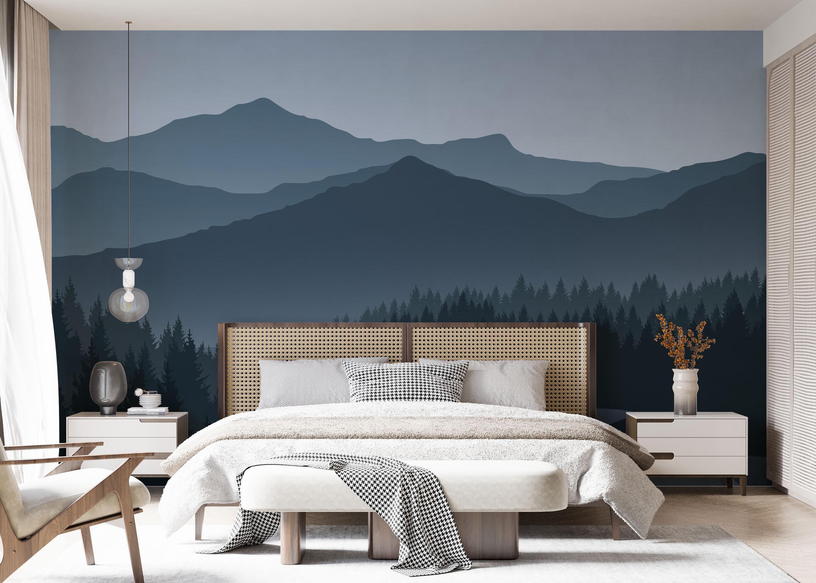 Fototapete Dark Tree Mountain mockup 7