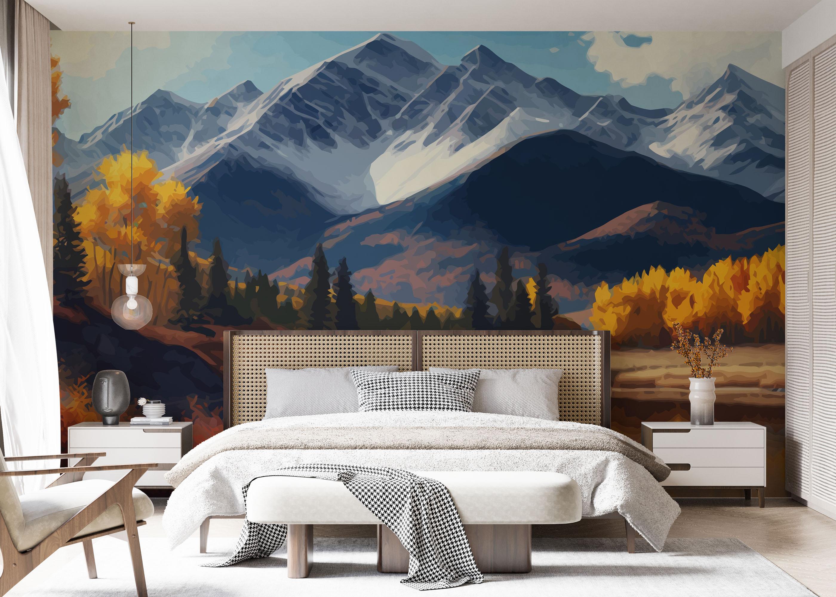 Fototapete Mountain Autumn Tree mockup 7