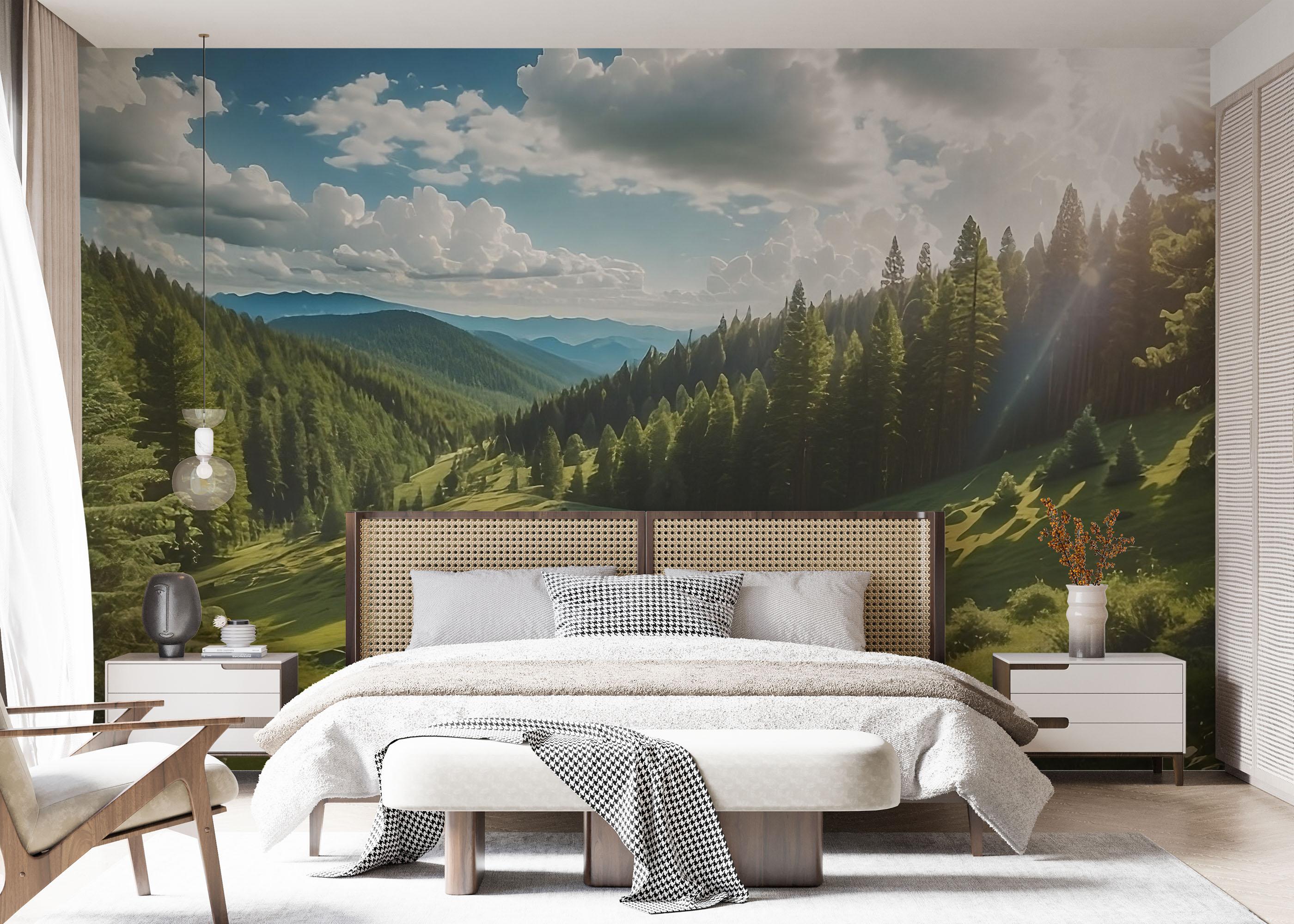 Fototapete Mountain Forest Art mockup 7