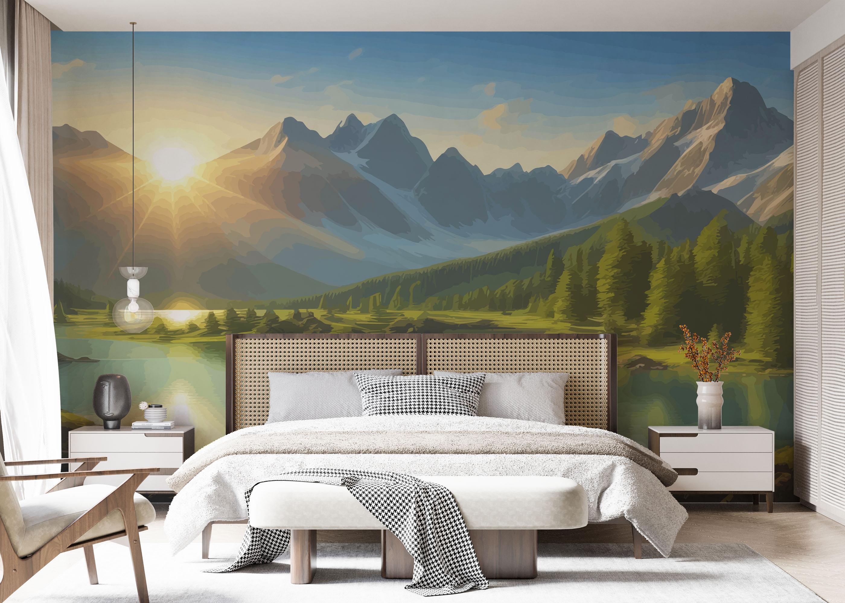 Fototapete Mountain Lake View mockup 7