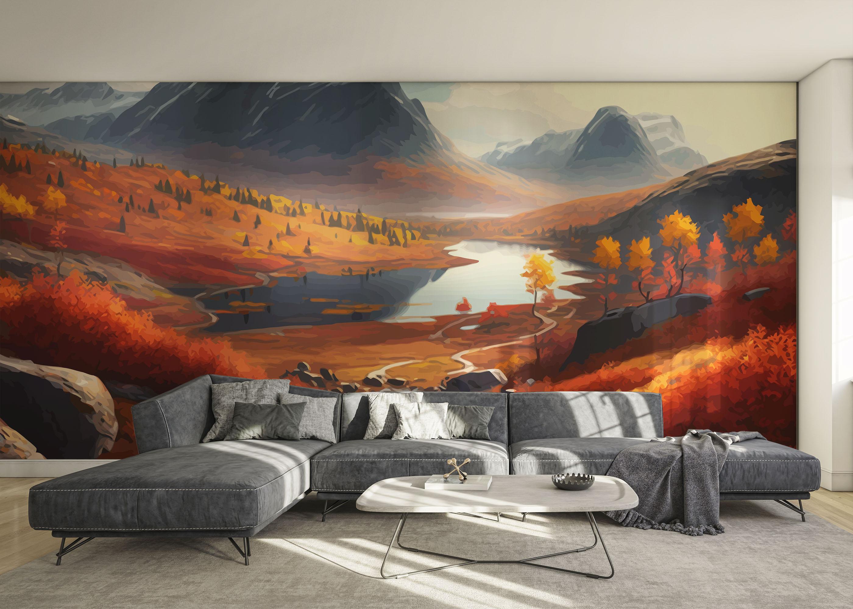 Fototapete Autumn Mountain mockup 0