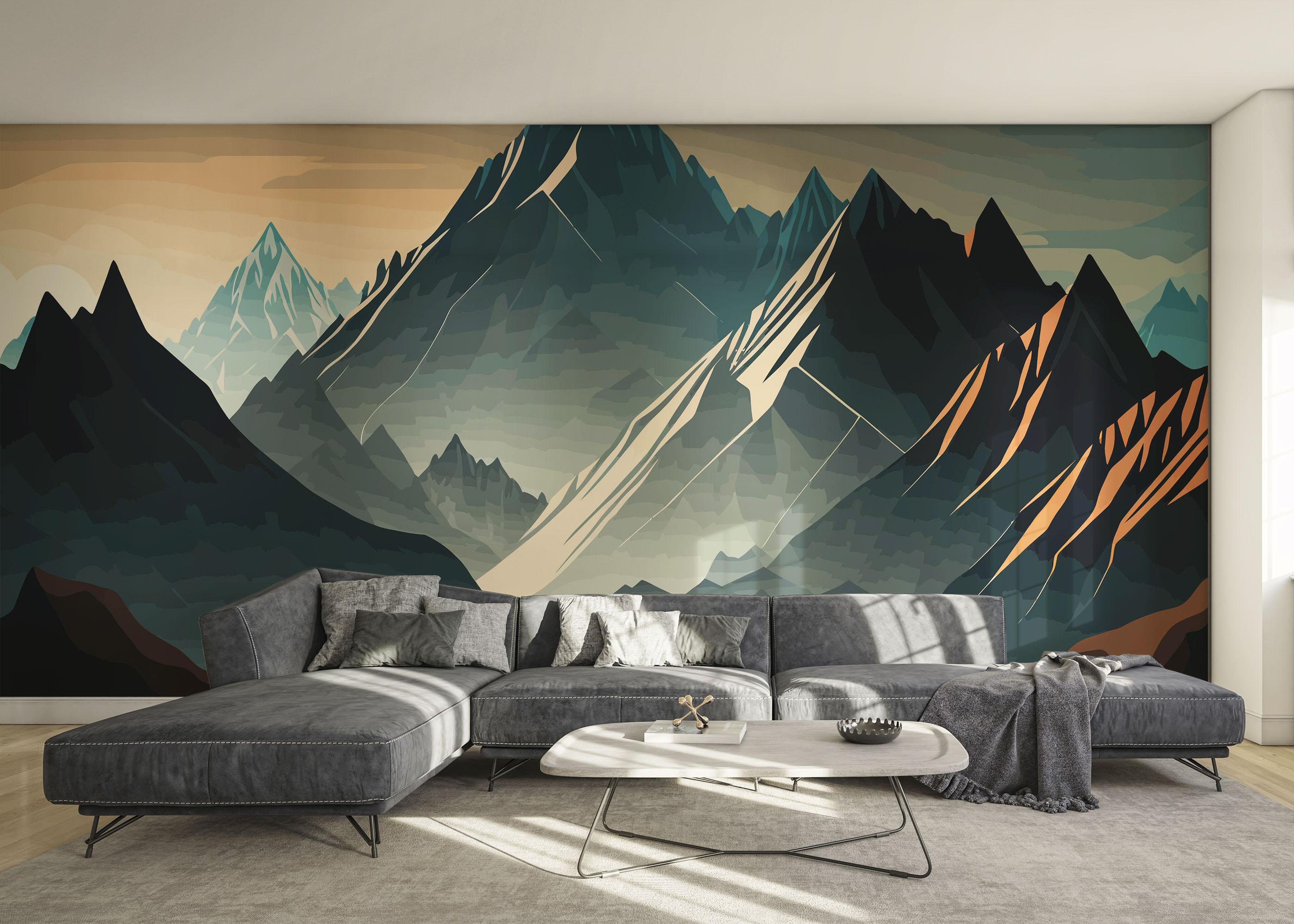 Fototapete Blue Ice Mountain mockup 0