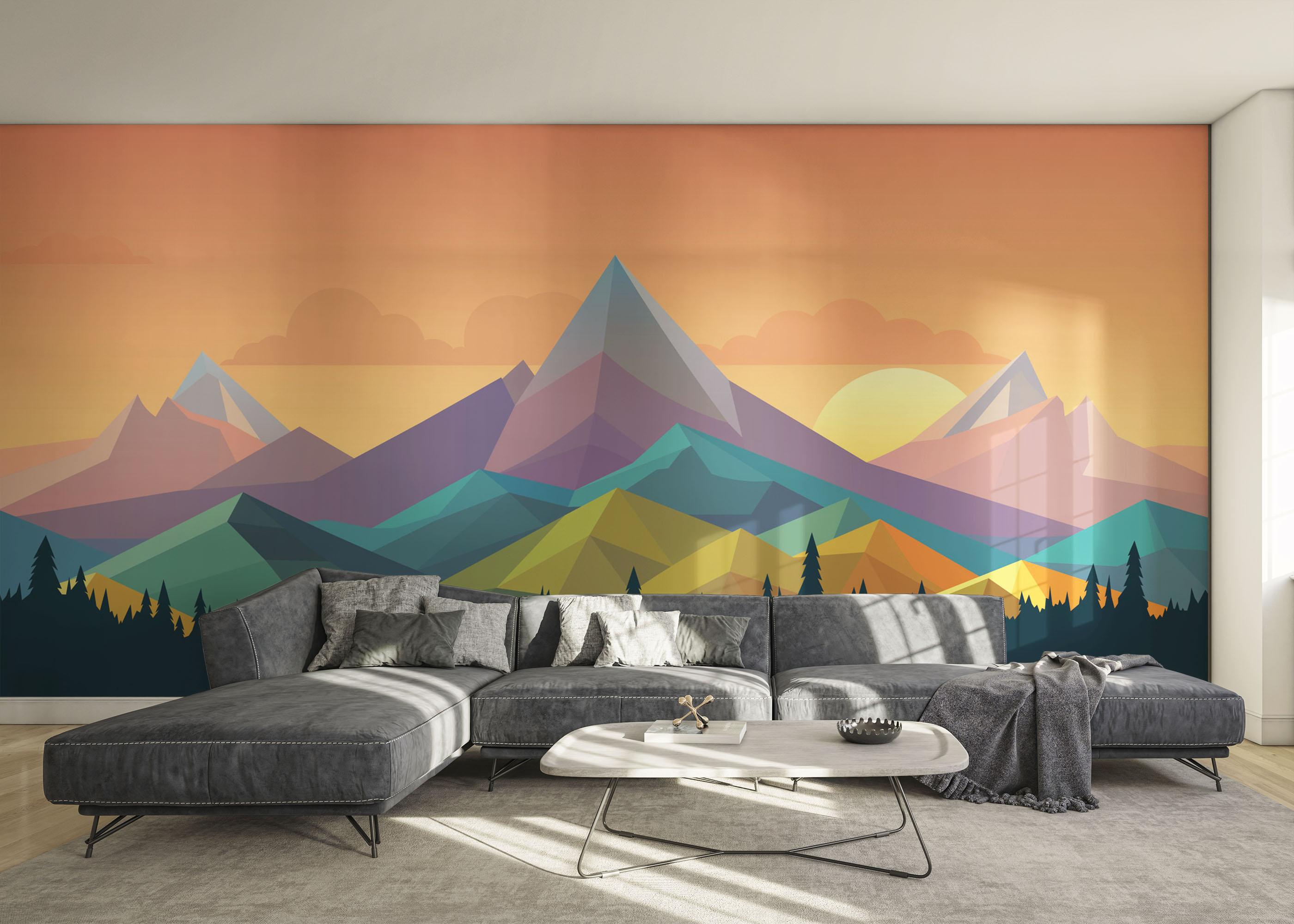Fototapete Color Mix Mountain mockup 0