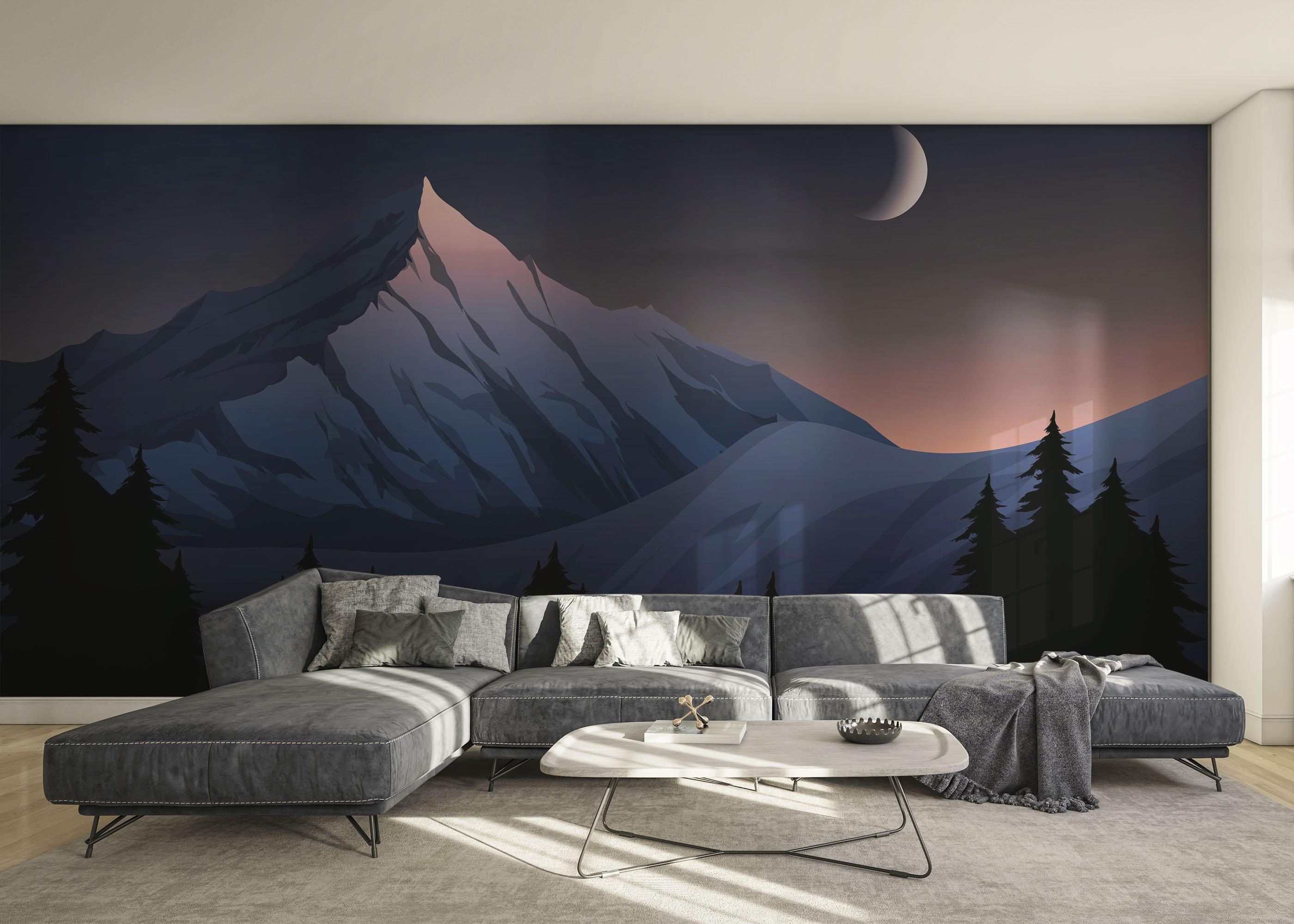 Fototapete Mountain Calm Night mockup 0