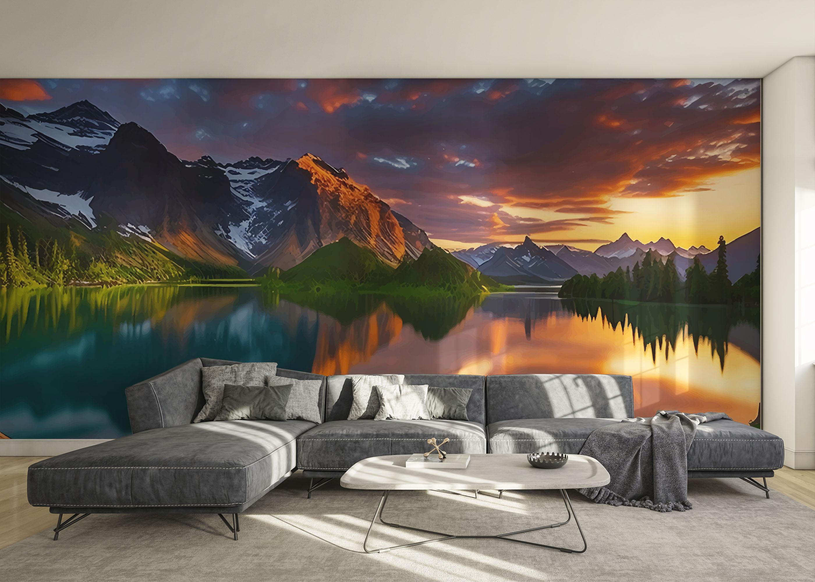 Fototapete Mountain Nice Sky mockup 0