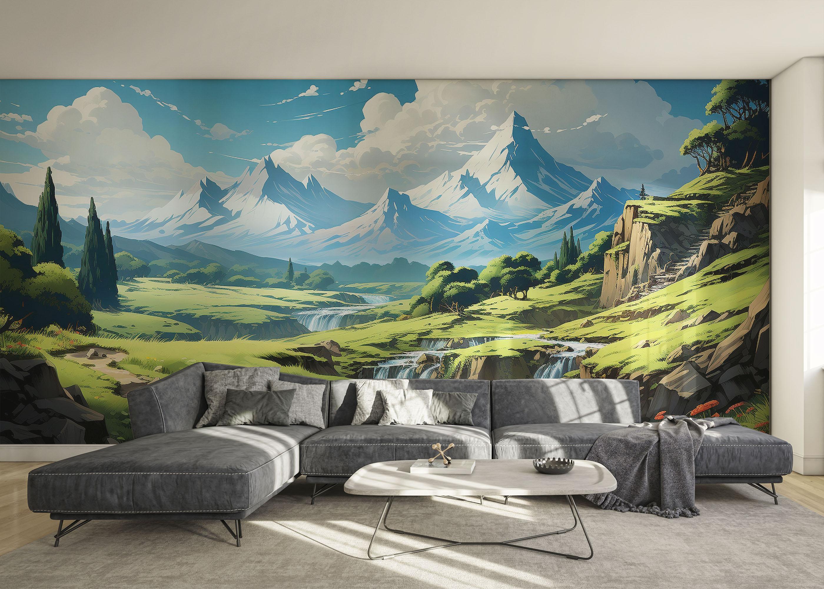 Fototapete Snow Mountain Art mockup 0